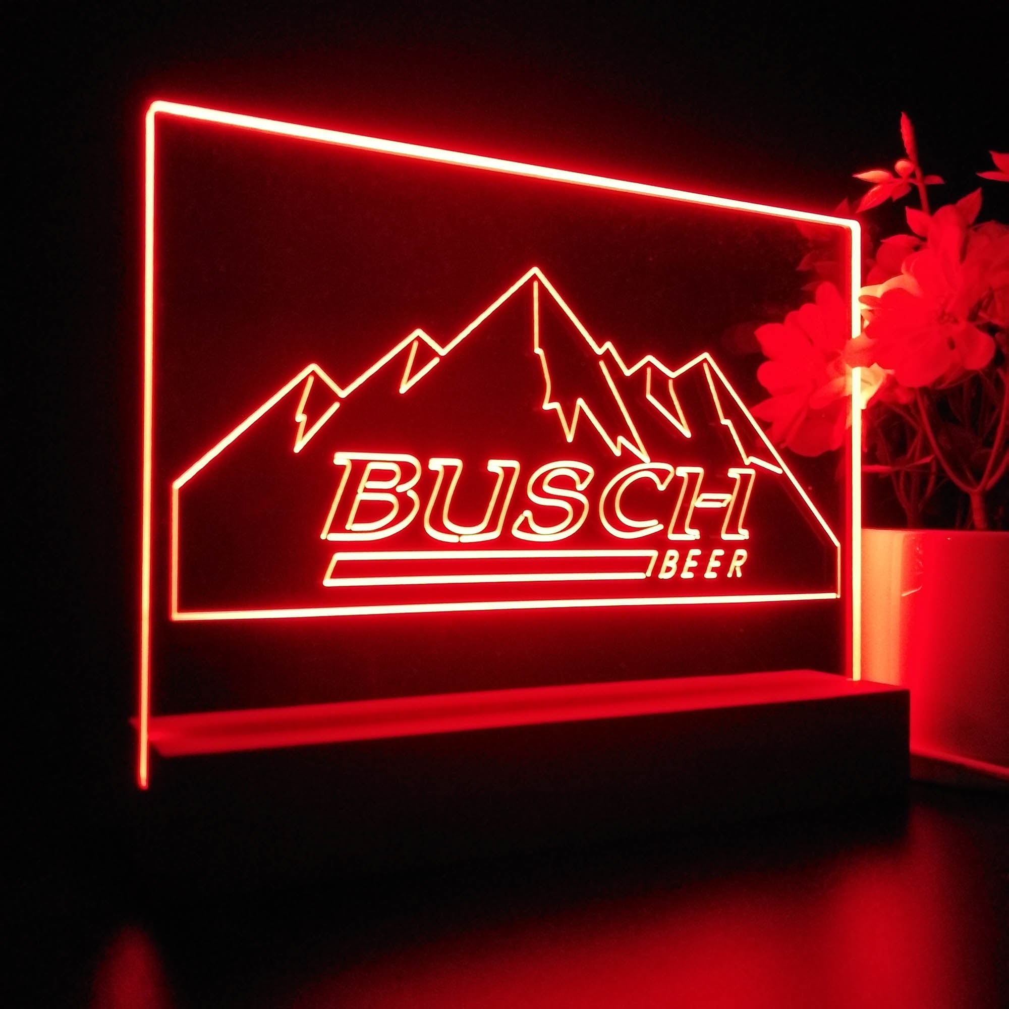 Busch Beer Ice Mountain Neon Sign Pub Bar Lamp