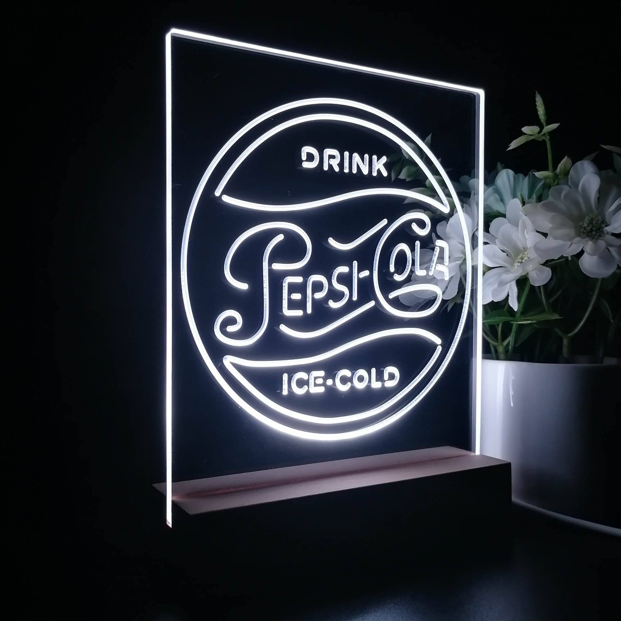 Drink Ice-Cold Pepsi Cola 3D Illusion Night Light Desk Lamp