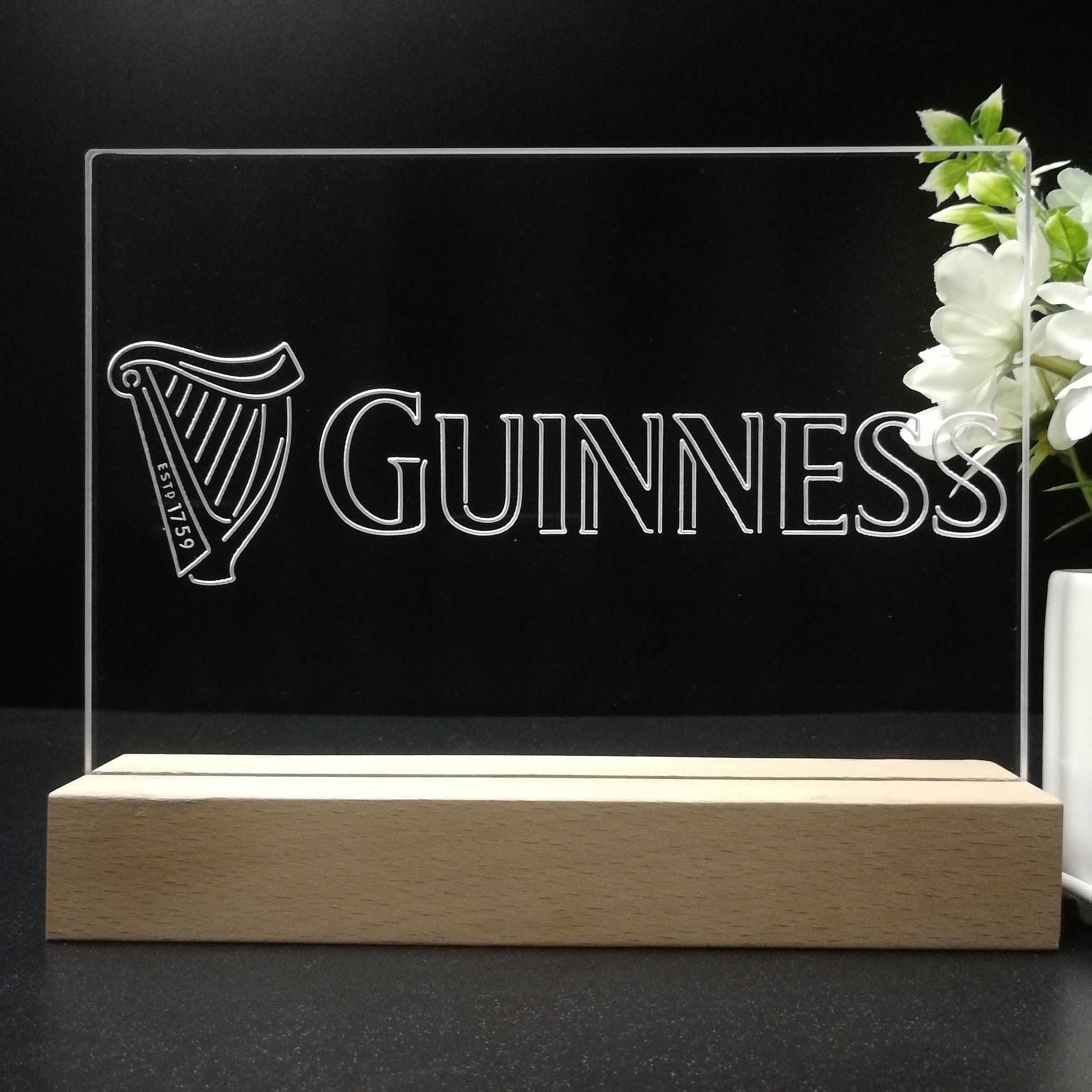 Guinness Dark Stout Beer Neon Sign Pub Bar Decor Lamp