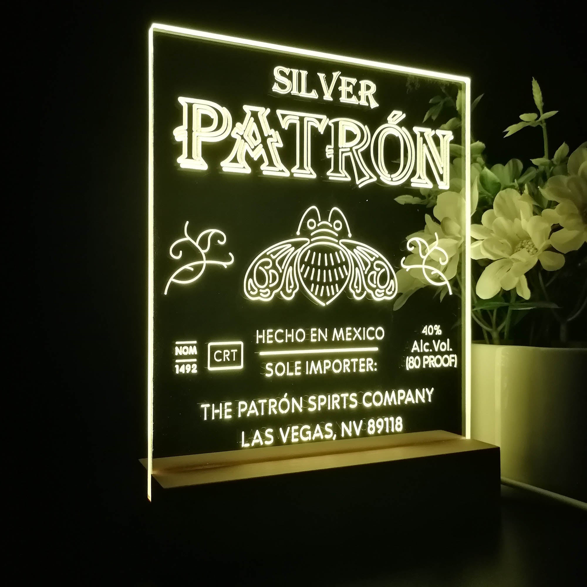 Patron Silver Tequila Wine Night Light Pub Bar Sign LED Lamp | PRO LED SIGN