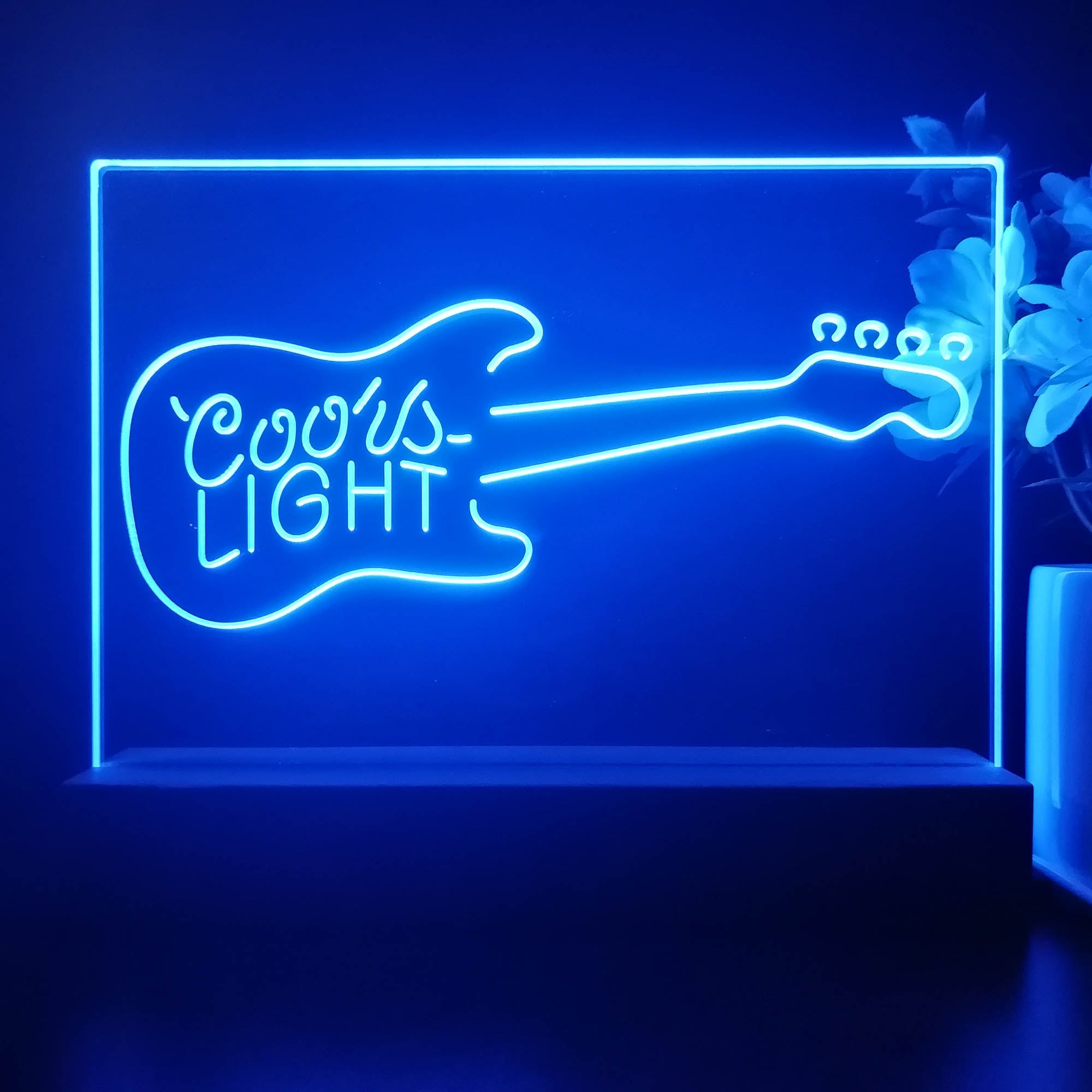 Coors Light Guitar Music Room Neon Sign Pub Bar Decor Lamp