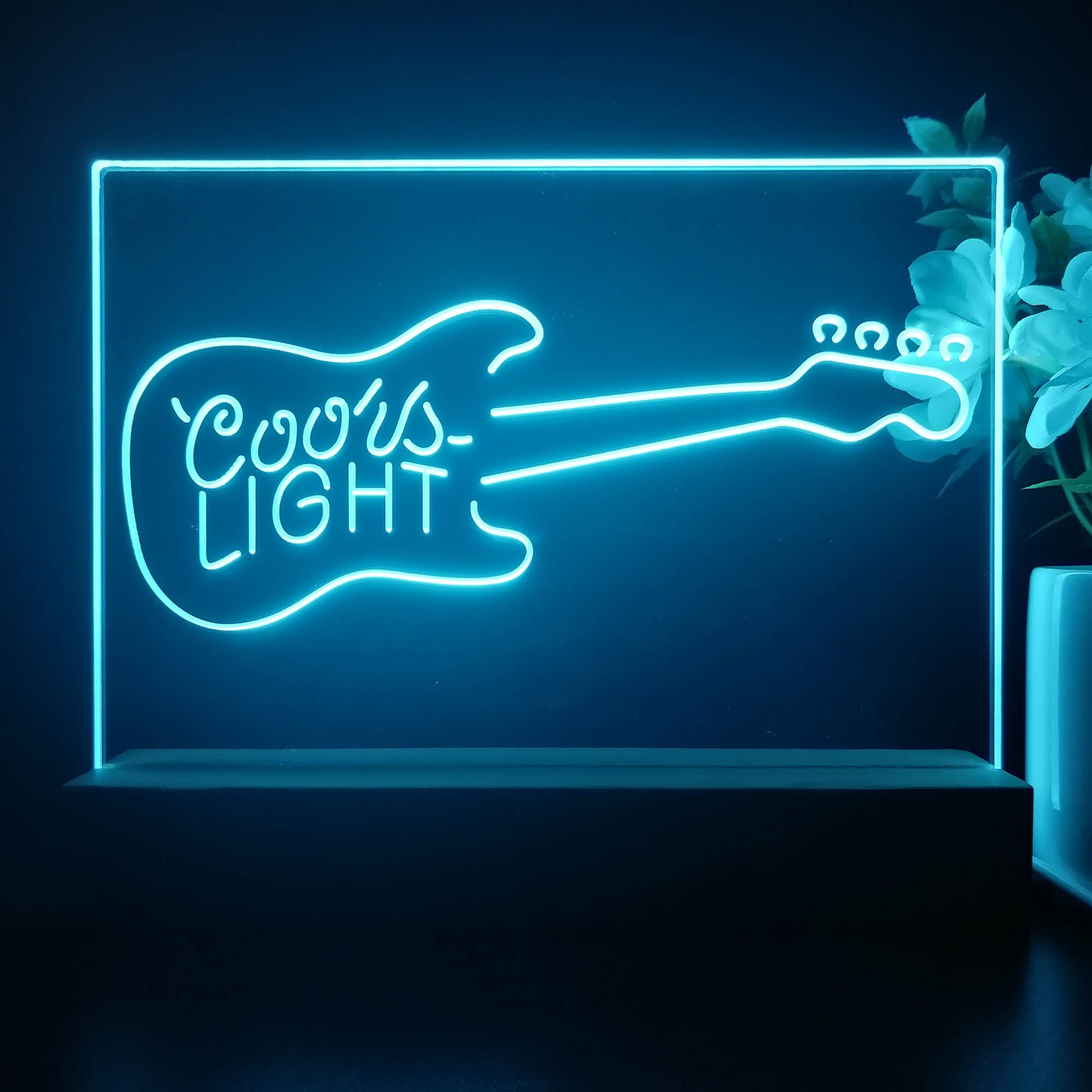 Coors Light Guitar Music Room Neon Sign Pub Bar Decor Lamp