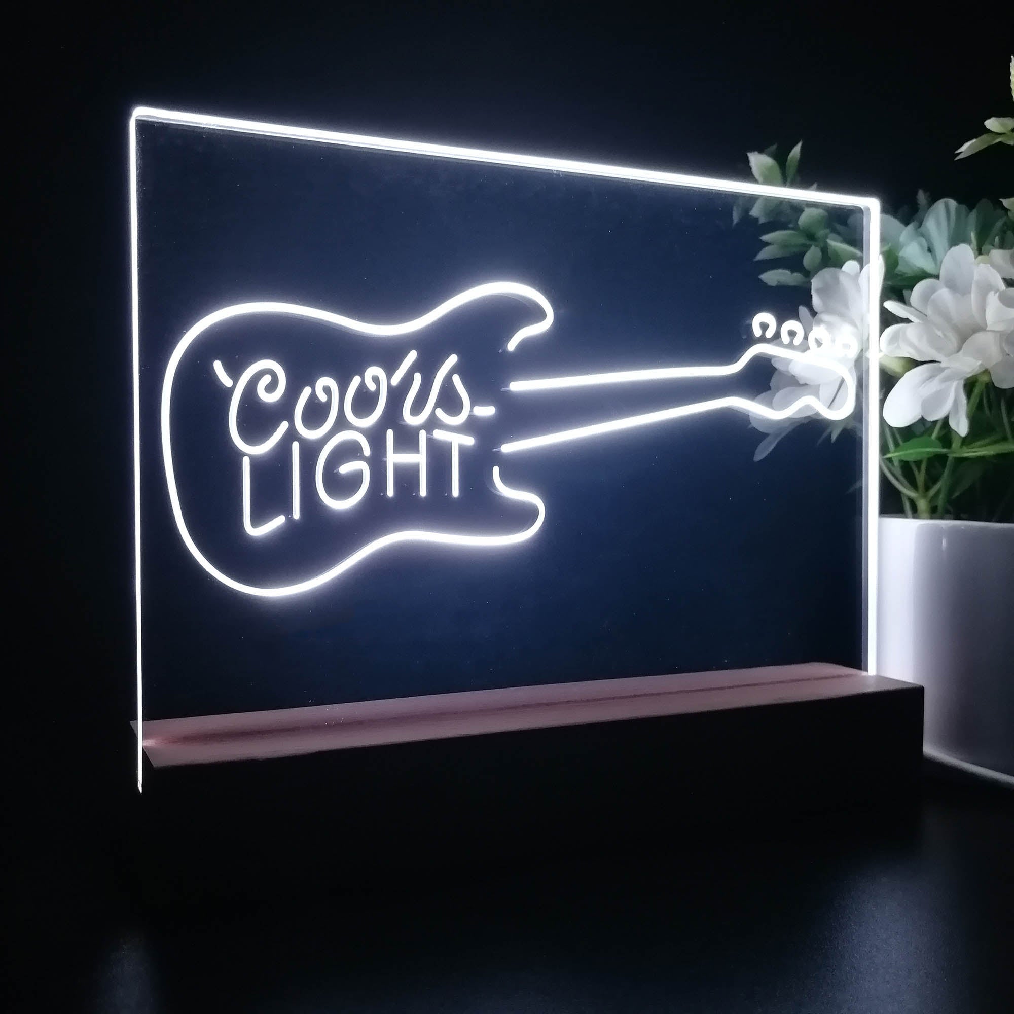 Coors Light Guitar Music Room Neon Sign Pub Bar Decor Lamp