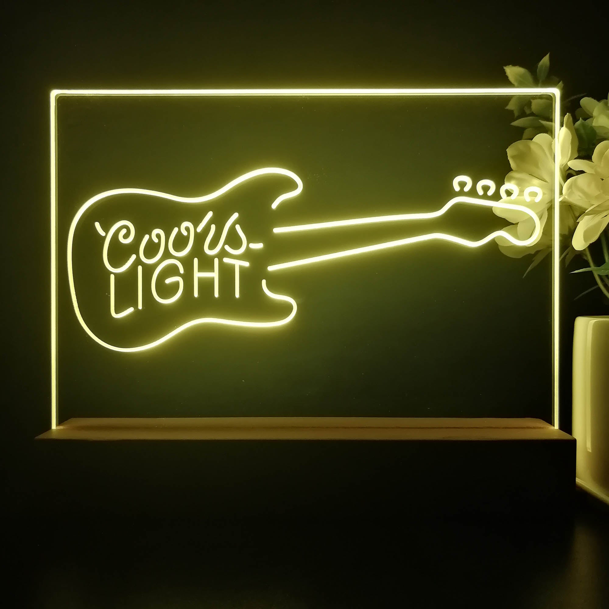 Coors Light Guitar Music Room Neon Sign Pub Bar Decor Lamp
