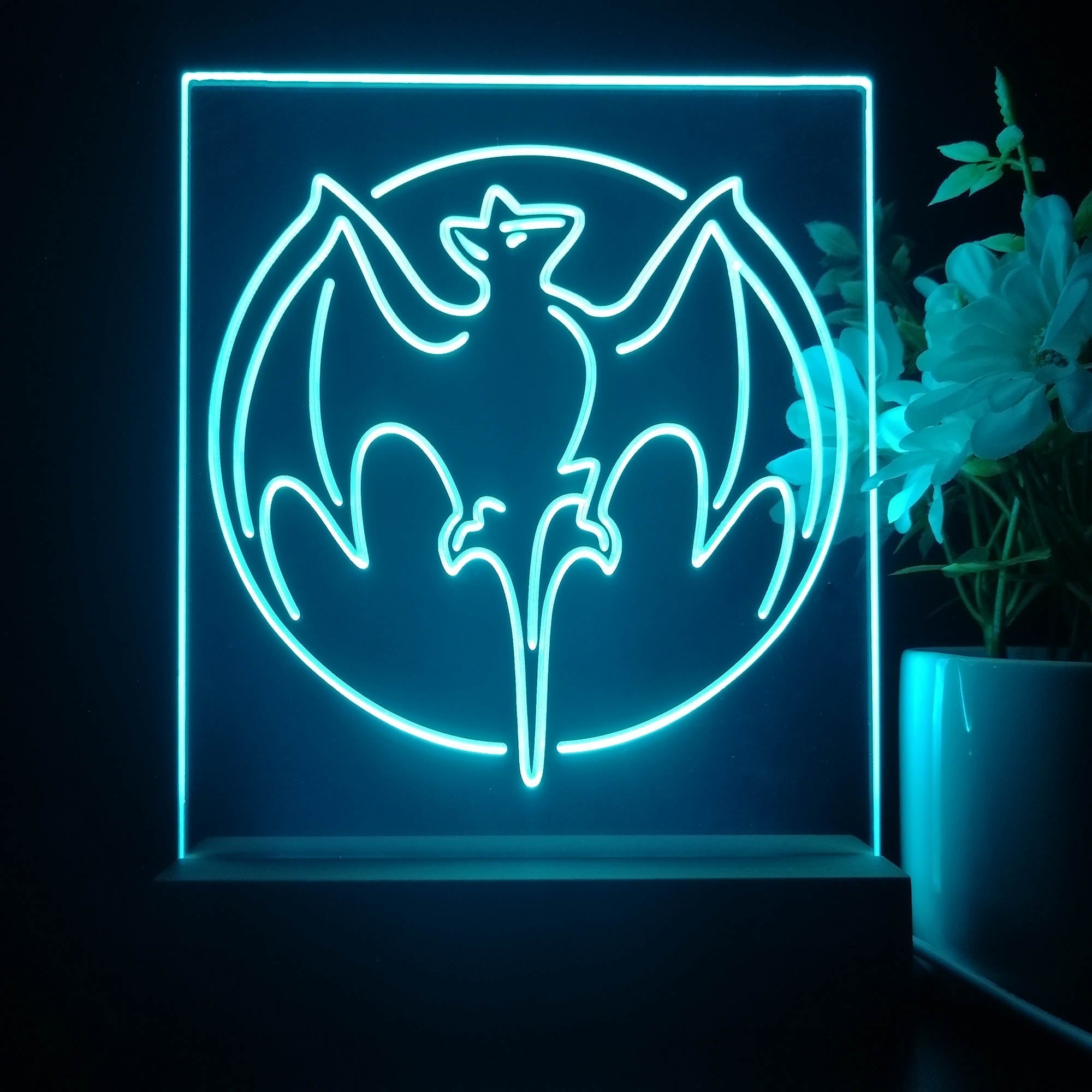 Bacardi Rum Bat 3D Illusion Night Light Desk Lamp