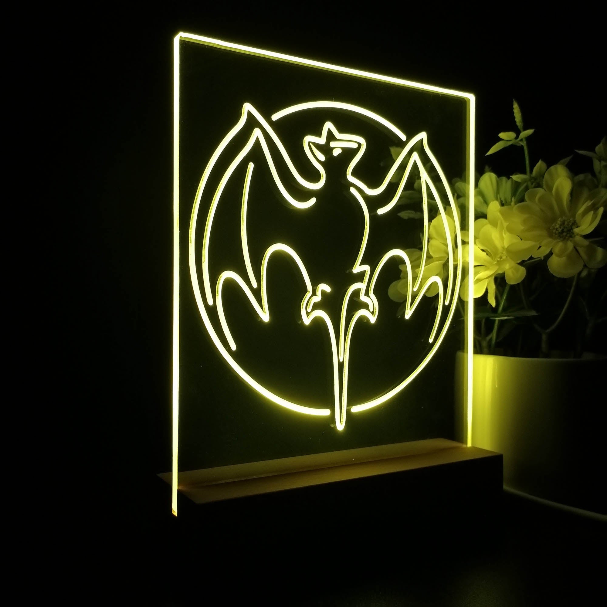 Bacardi Rum Bat 3D Illusion Night Light Desk Lamp