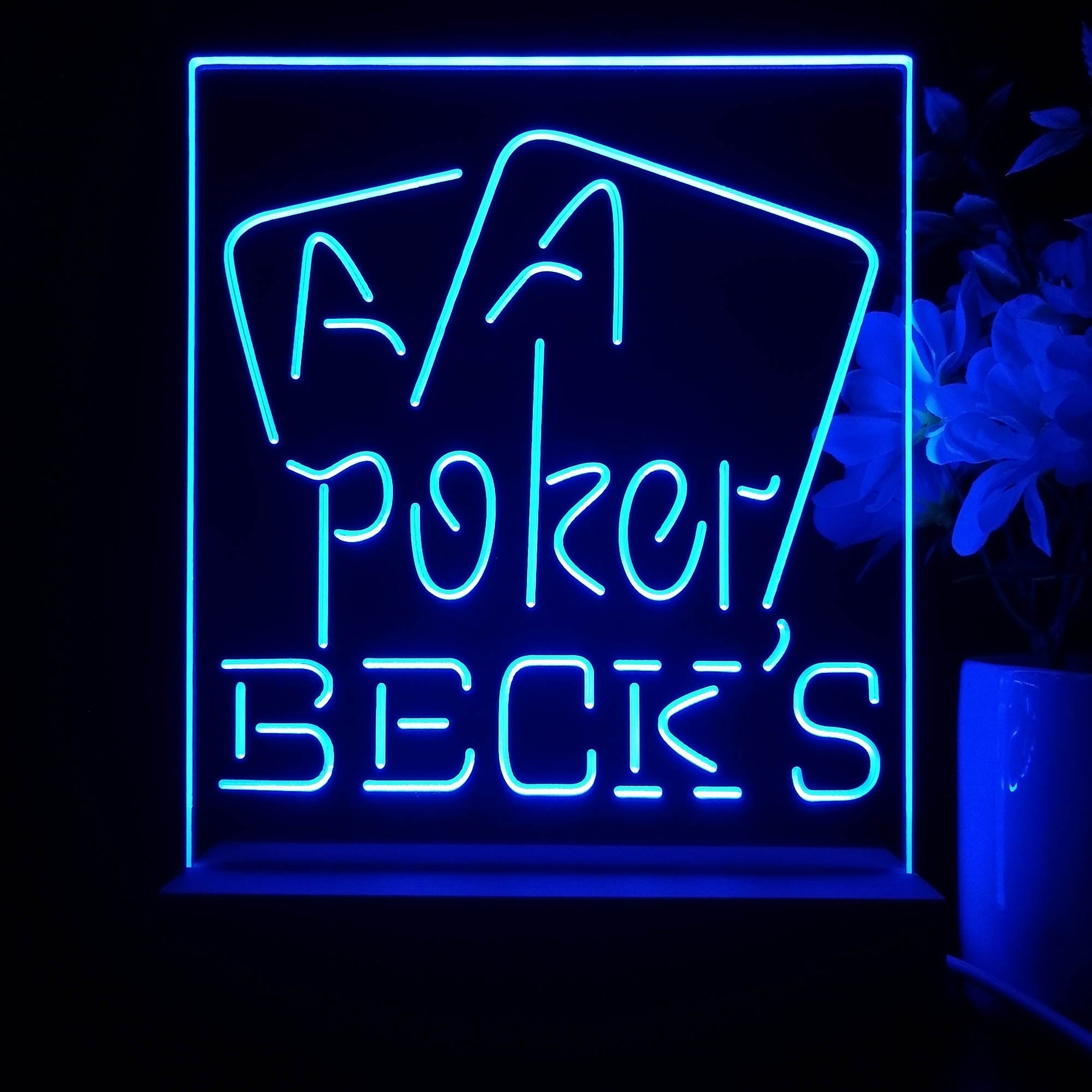 Beck's Poker Beer Night Light Neon Pub Bar Lamp