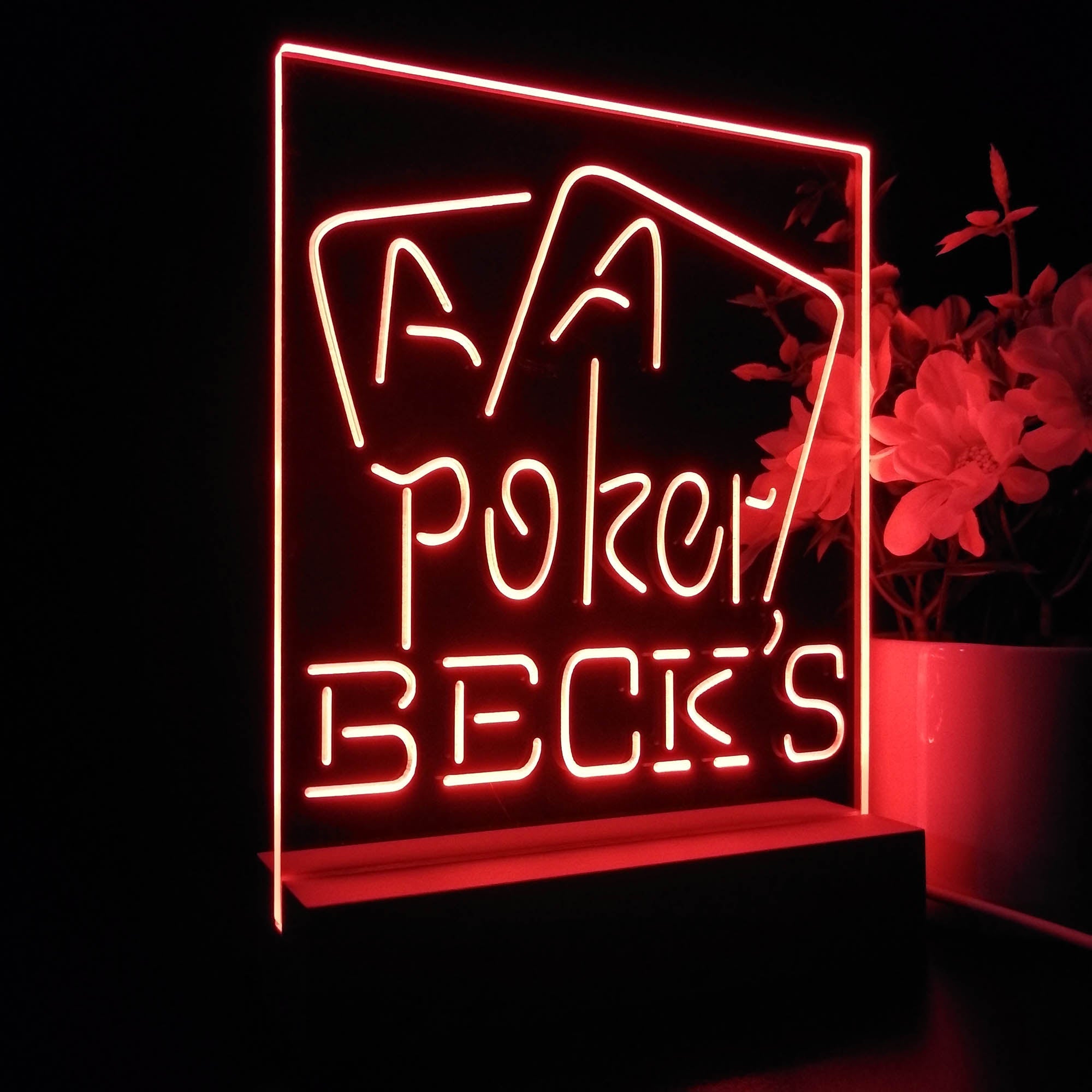 Beck's Poker Beer Night Light Neon Pub Bar Lamp