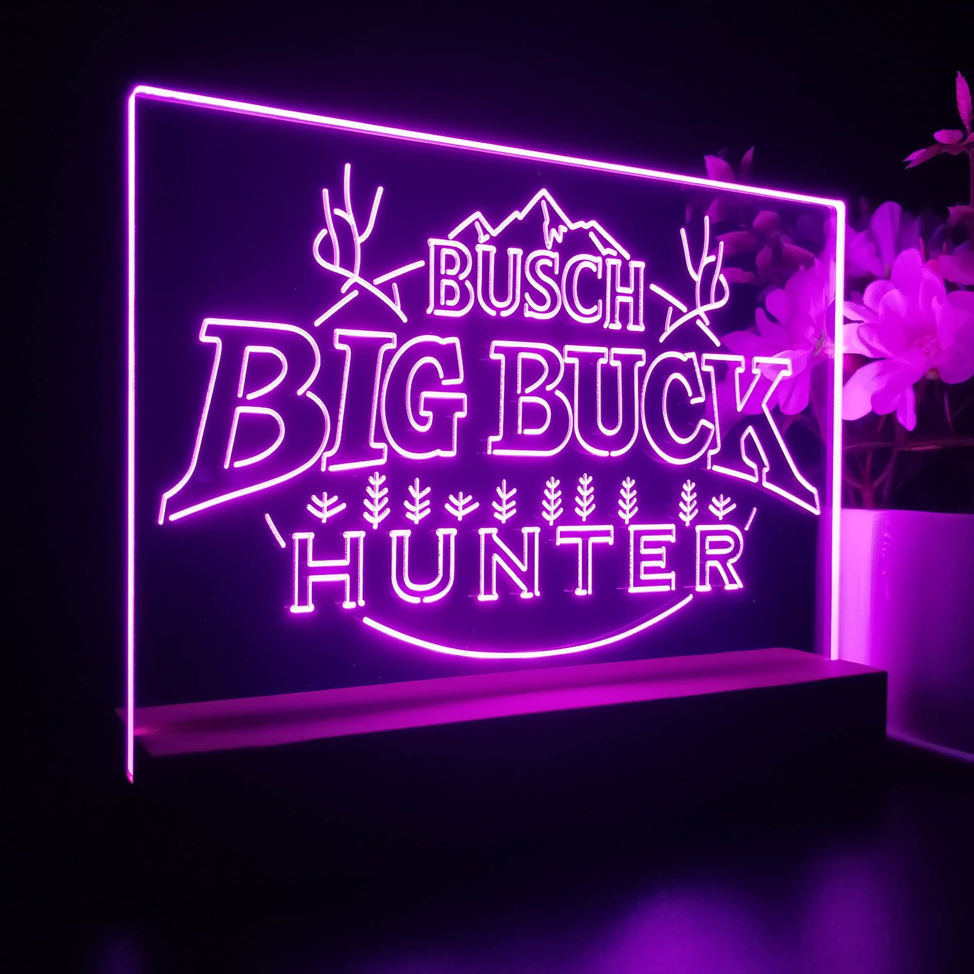 Busch Big Buck Deer Hunter Neon Sign Pub Bar Decor Lamp