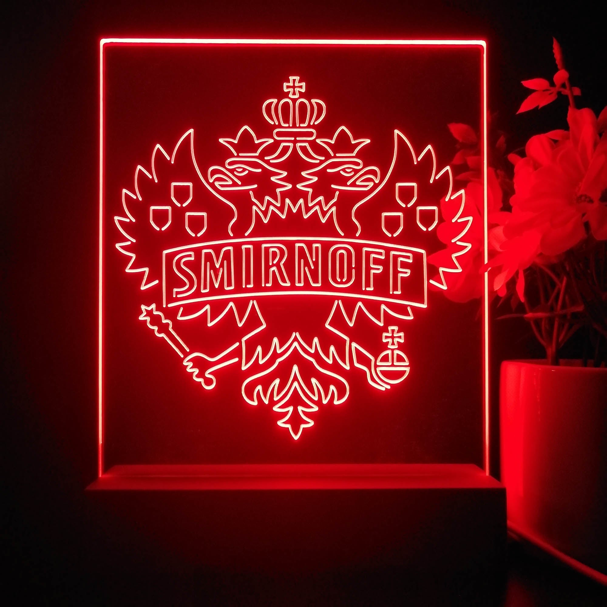 Smirnoff Vodka Wine 3D Illusion Night Light Desk Lamp