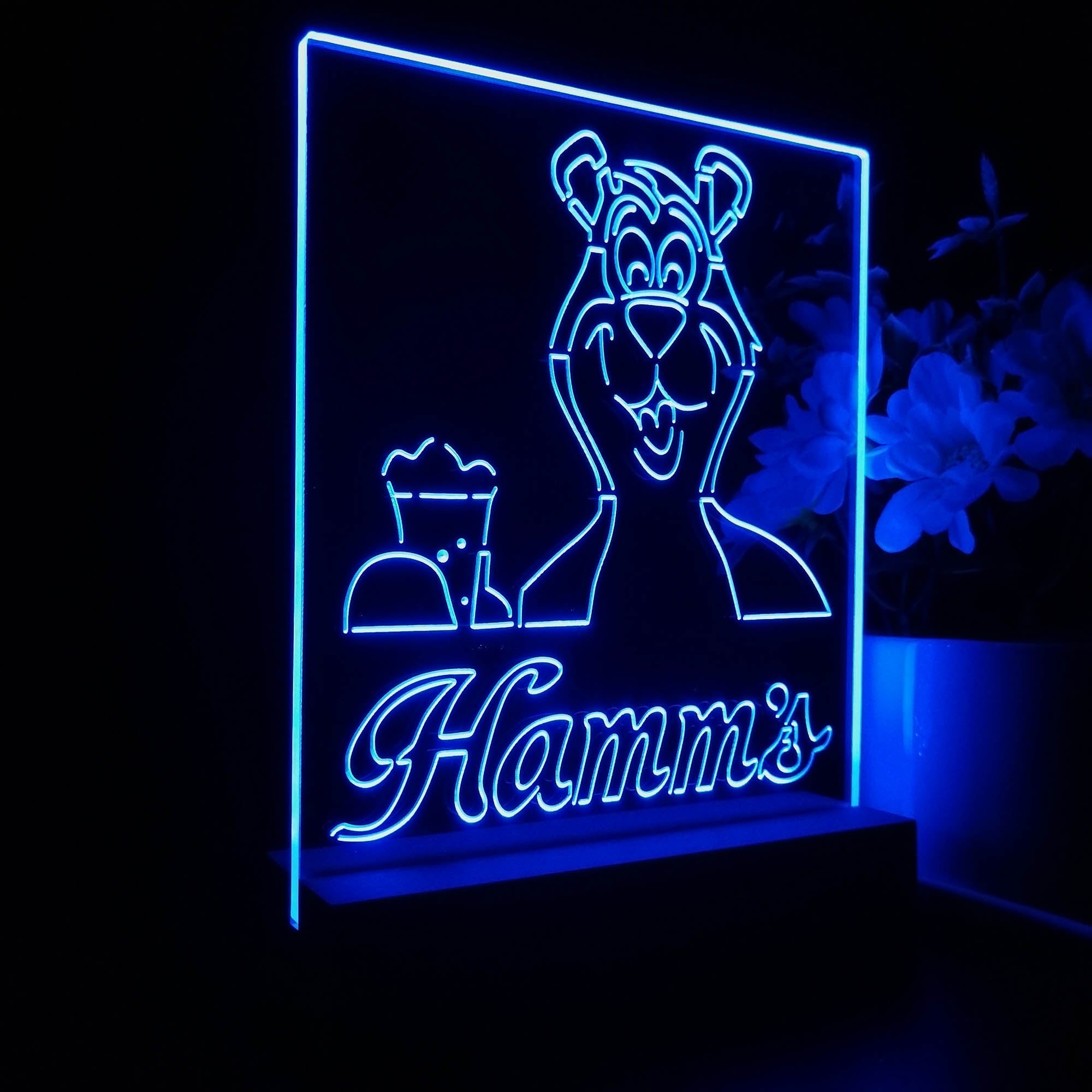 Hamm's Beer Bear Mug Night Light Neon Pub Bar Lamp