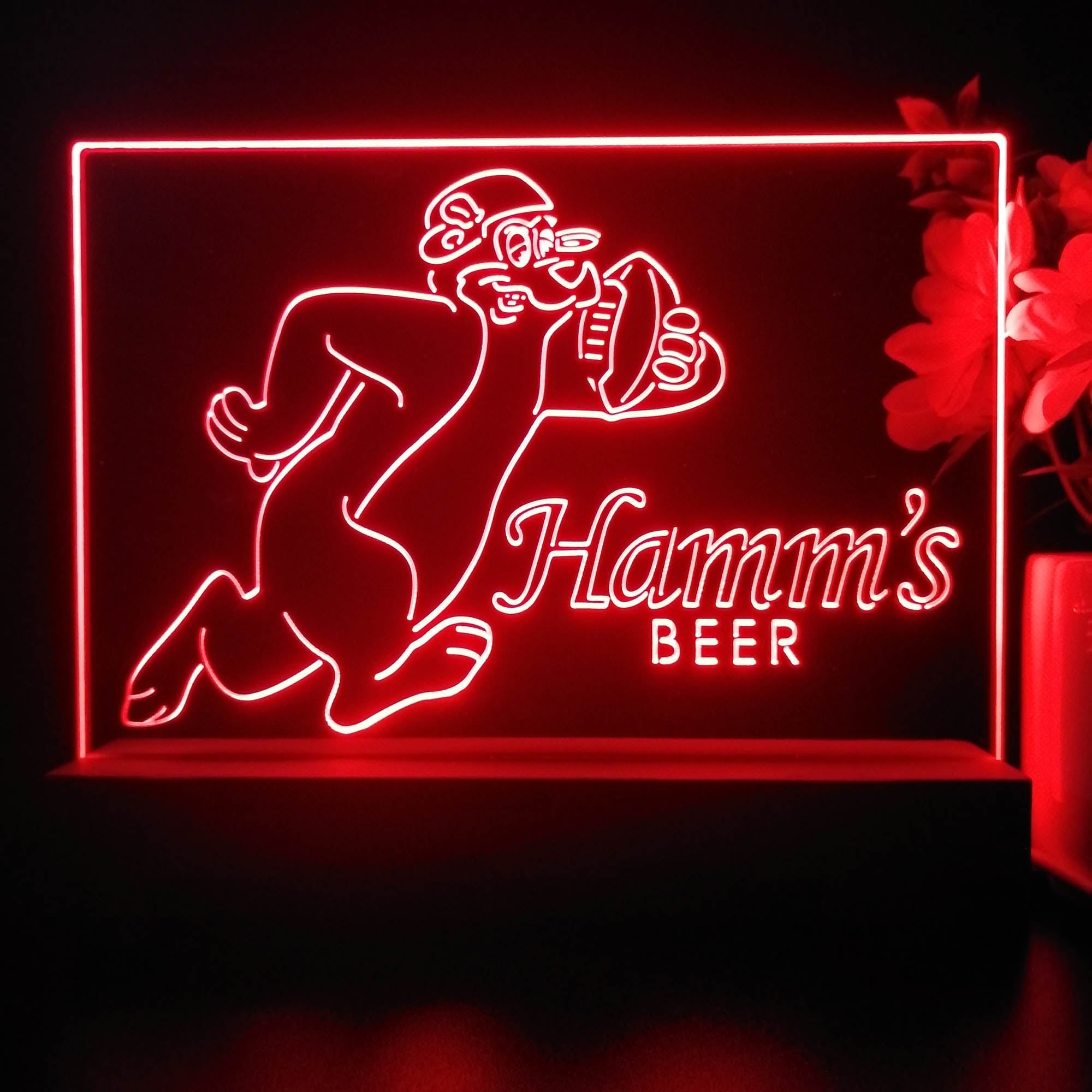 Hamm's Beer Bear Football Decoration Gifts Neon Sign Pub Bar Decor Lamp