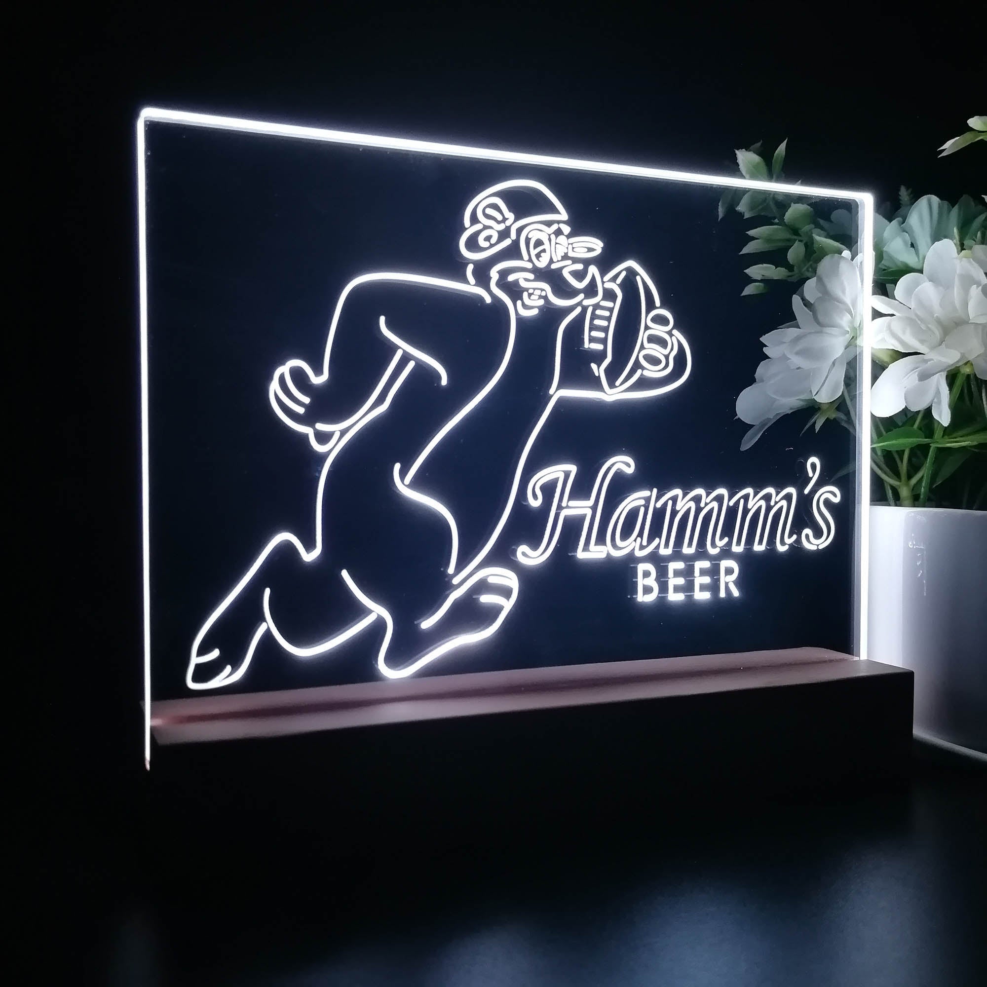 Hamm's Beer Bear Football Decoration Gifts Neon Sign Pub Bar Decor Lamp