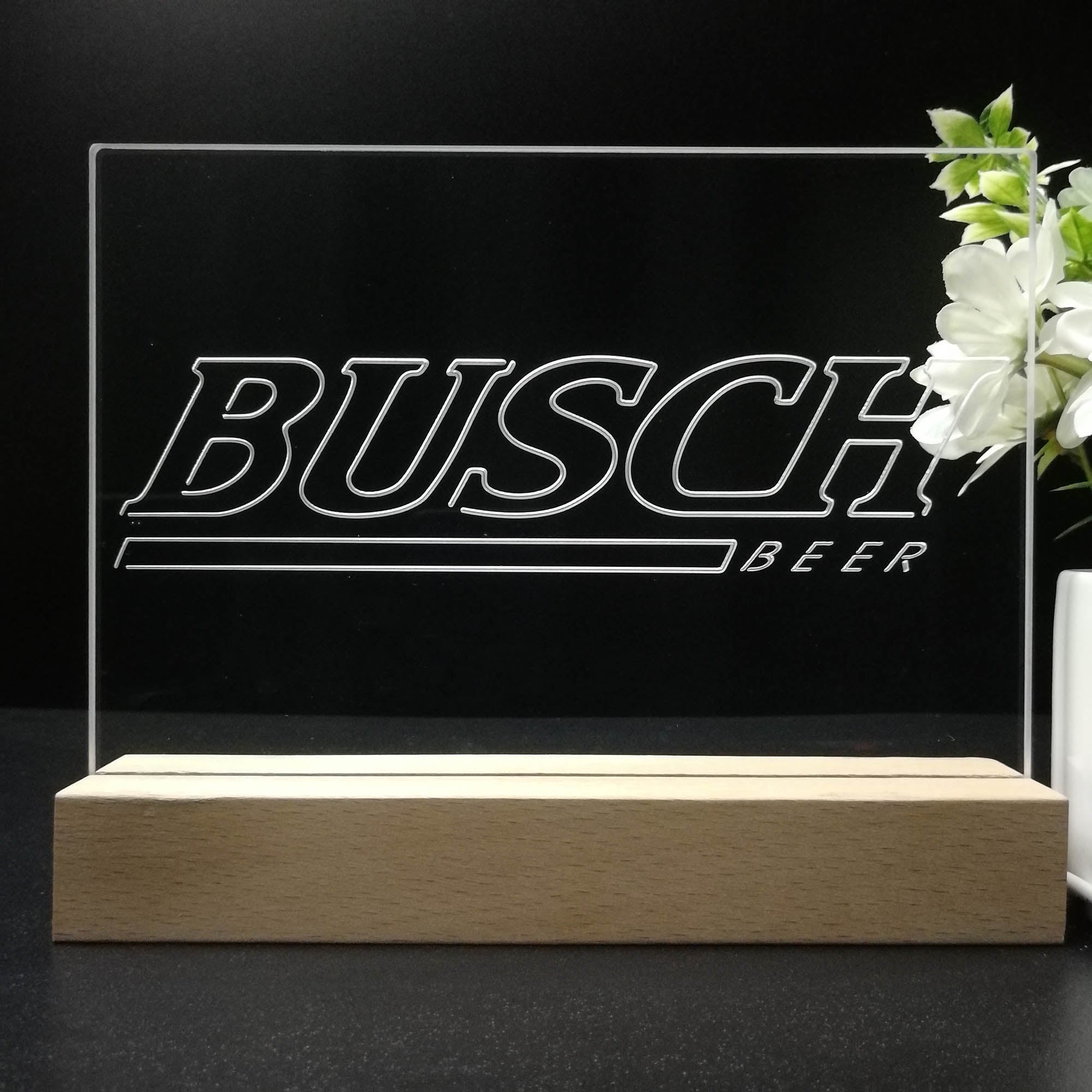 Buschs Logo Beer Neon Sign Pub Bar Decor Lamp