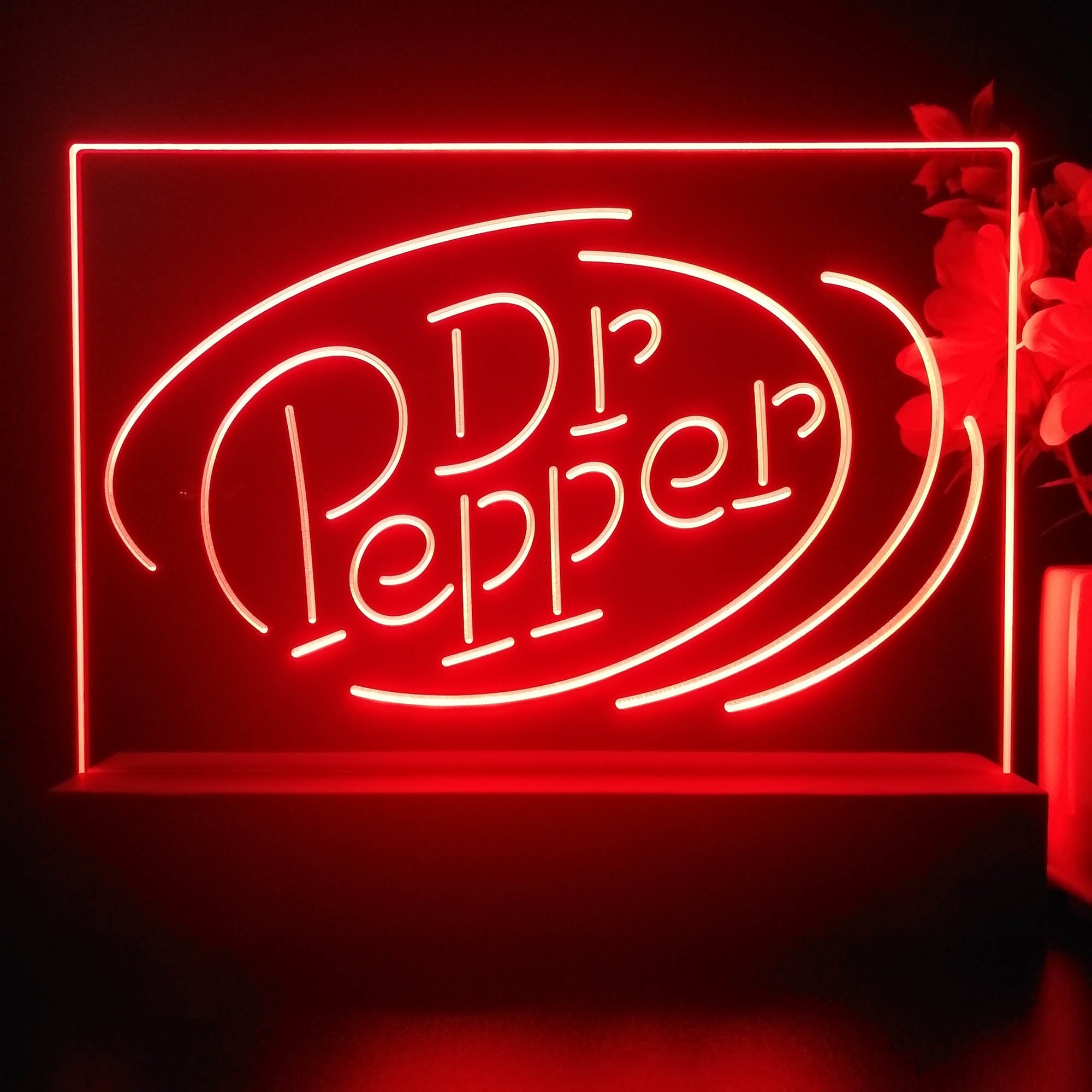 Dr Pepper Line Logo Neon Sign Pub Bar Decor Lamp