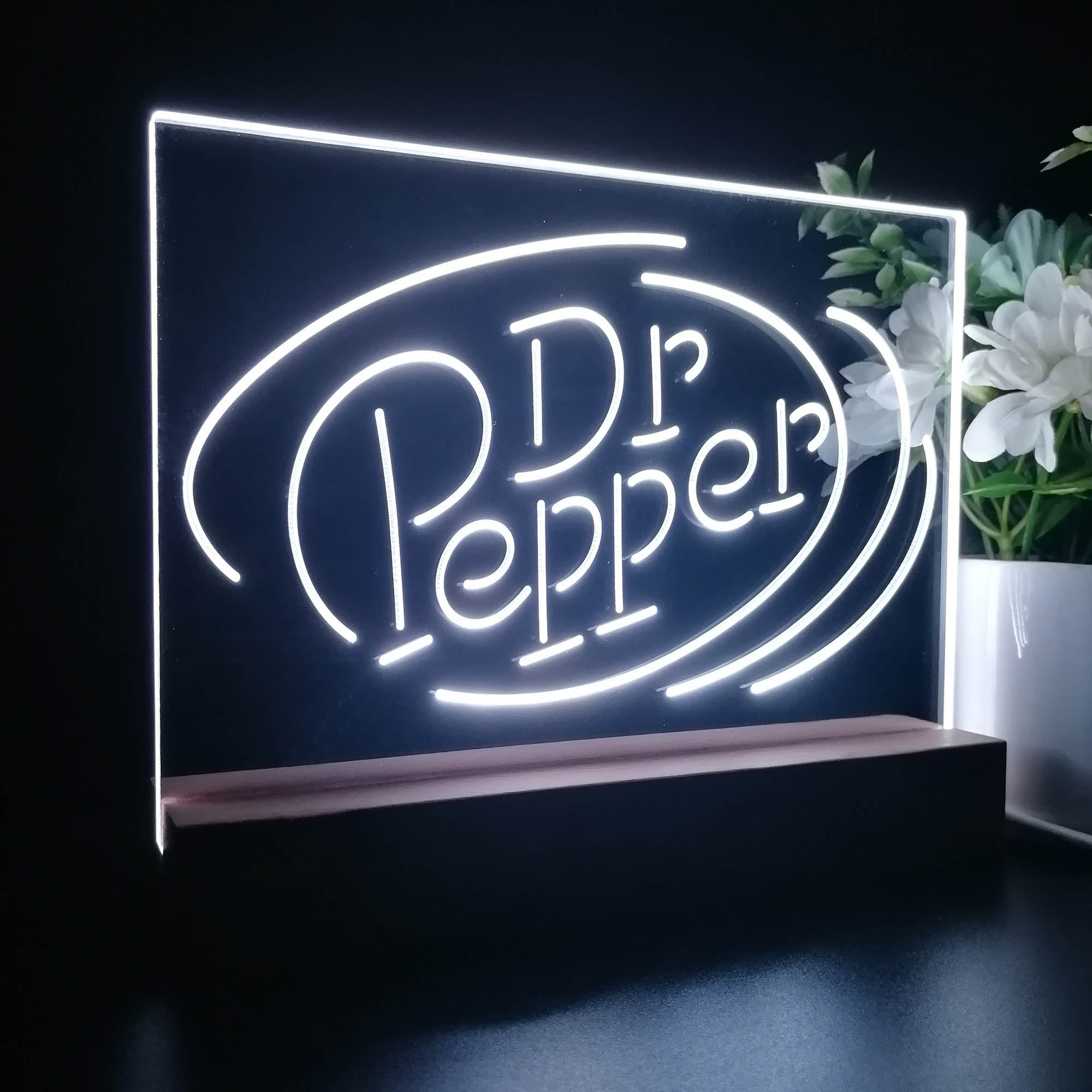 Dr Pepper Line Logo Neon Sign Pub Bar Decor Lamp