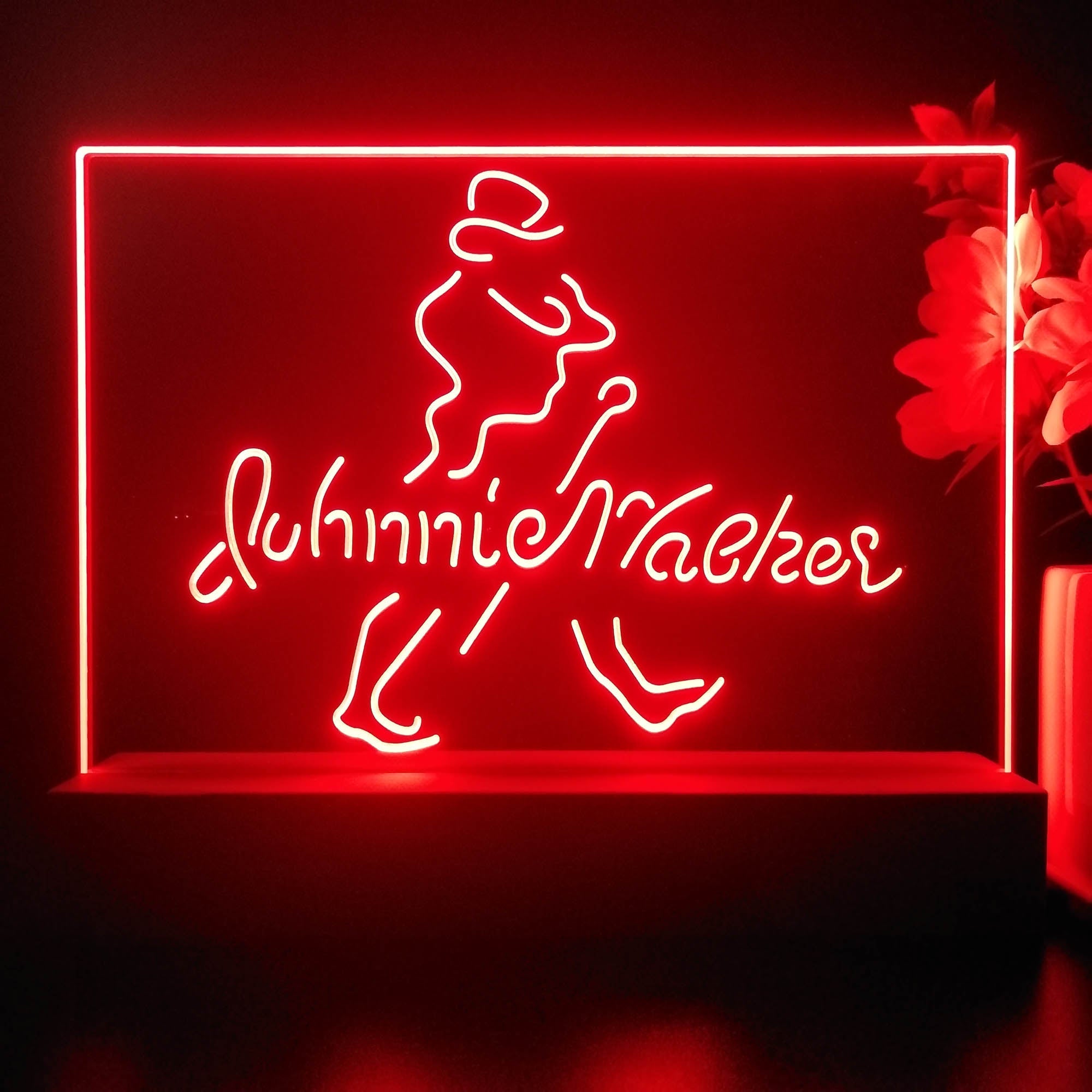 Johnnie Walker Line Logo Right Neon Sign Pub Bar Decor Lamp
