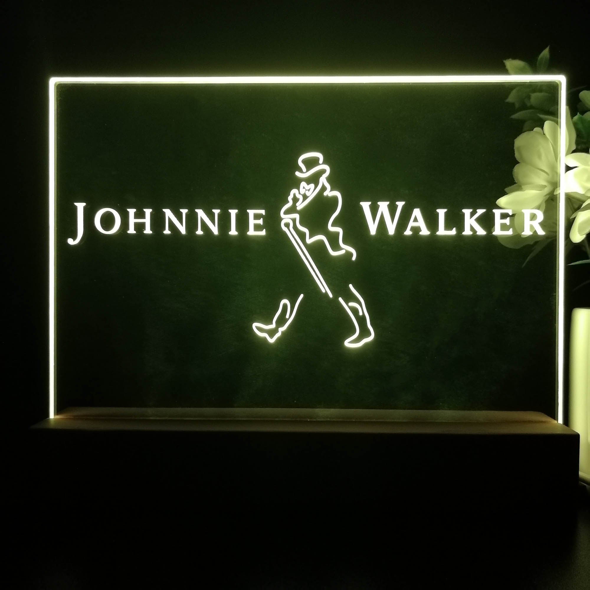 Johnnie Walker Normal Logo Left Neon Sign Pub Bar Decor Lamp