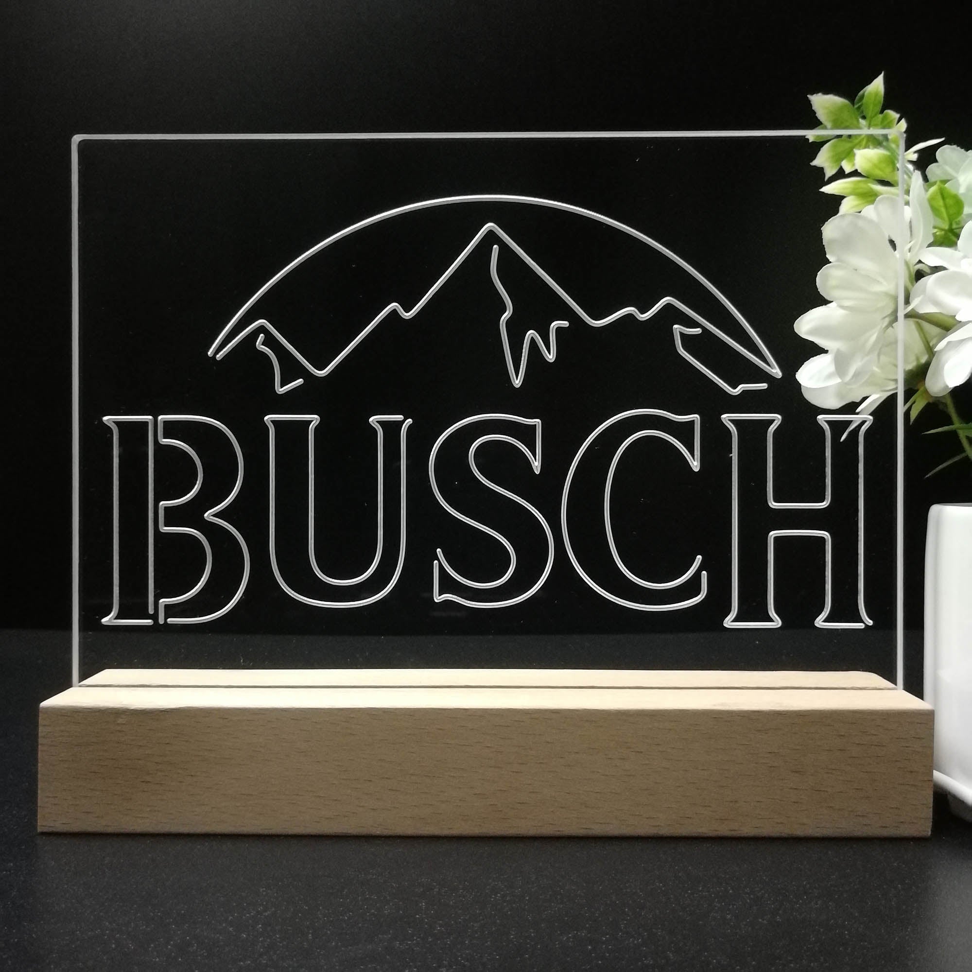 Busch Beer Mountain Neon Sign Pub Bar Decor Lamp