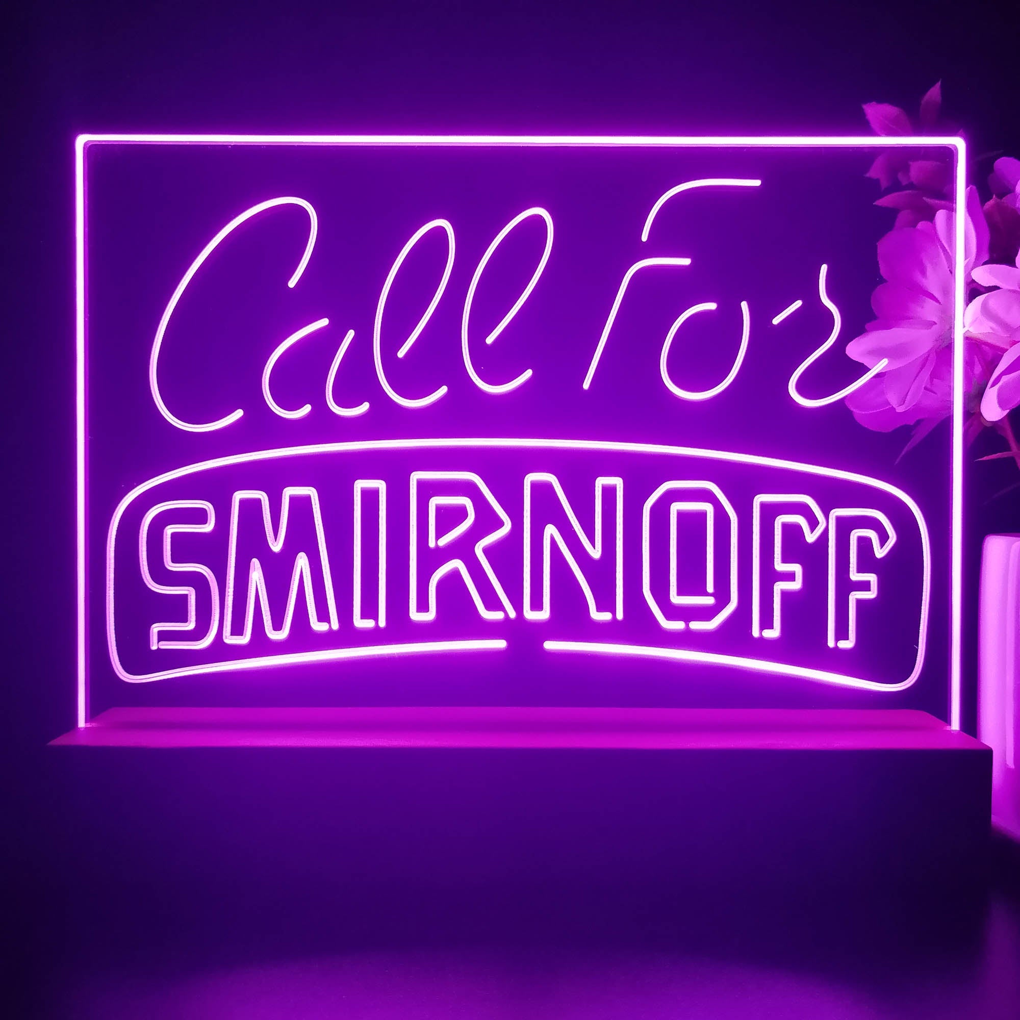 Call For Smirnoff Neon Sign Pub Bar Decor Lamp