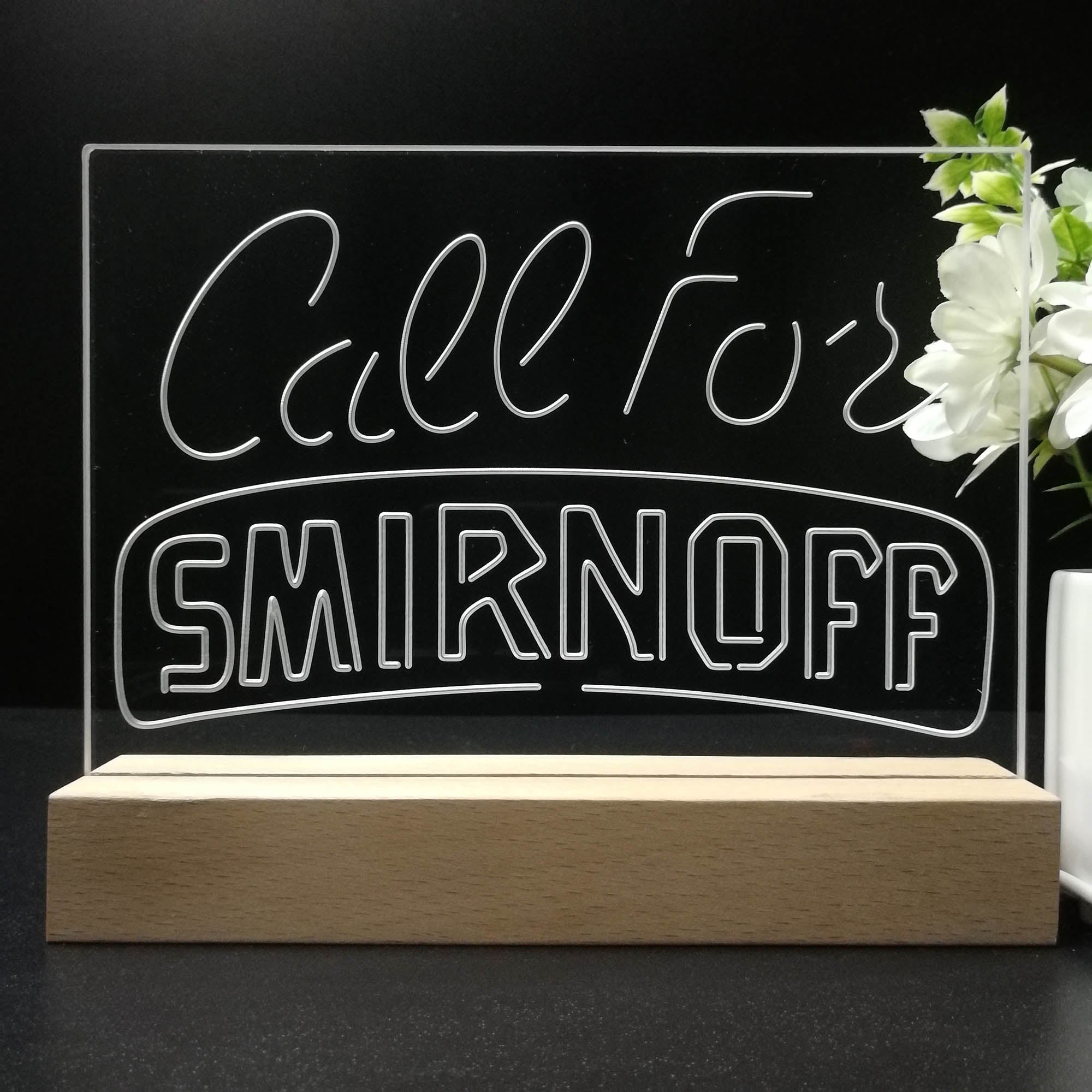 Call For Smirnoff Neon Sign Pub Bar Decor Lamp