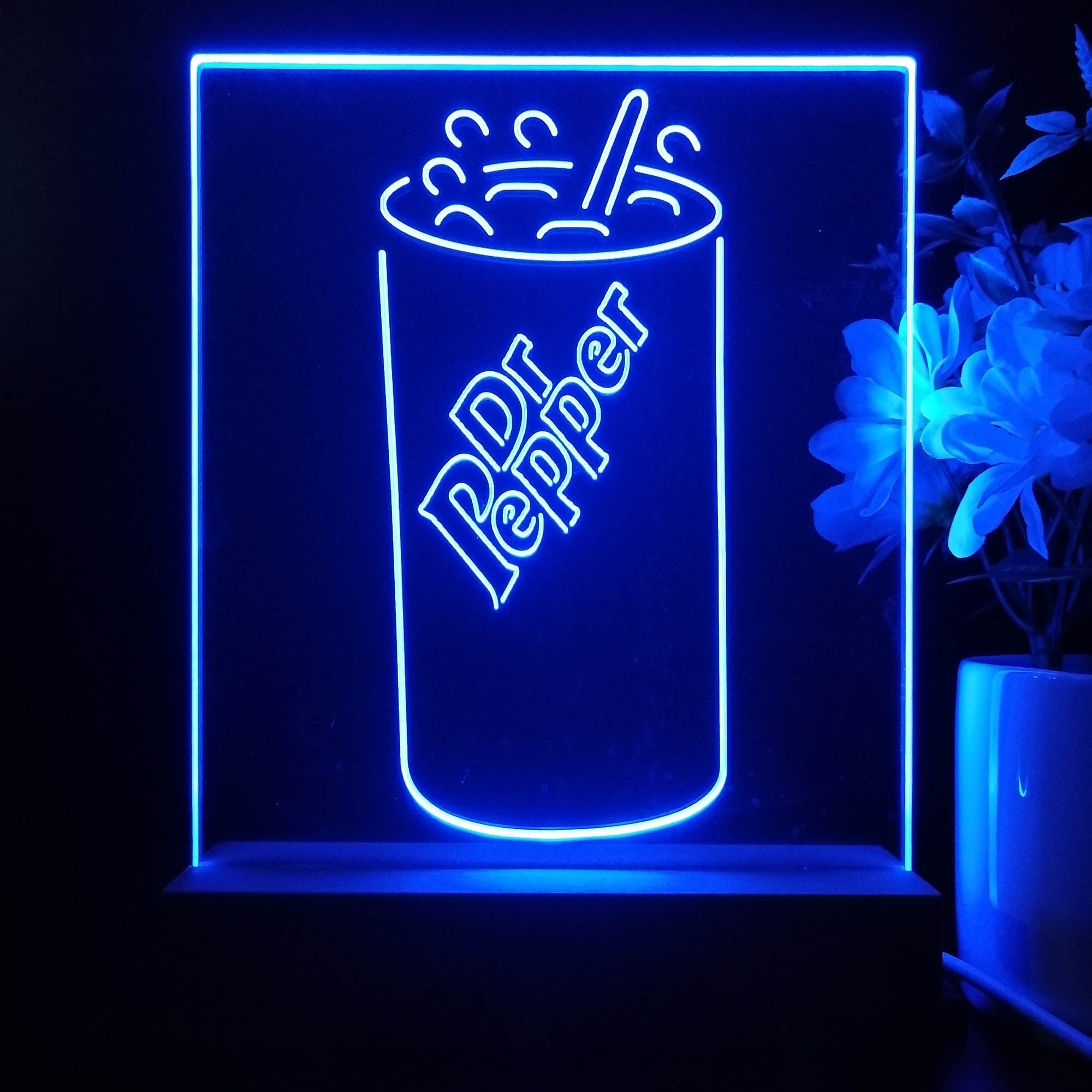 Dr Pepper Cup Night Light Neon Pub Bar Lamp