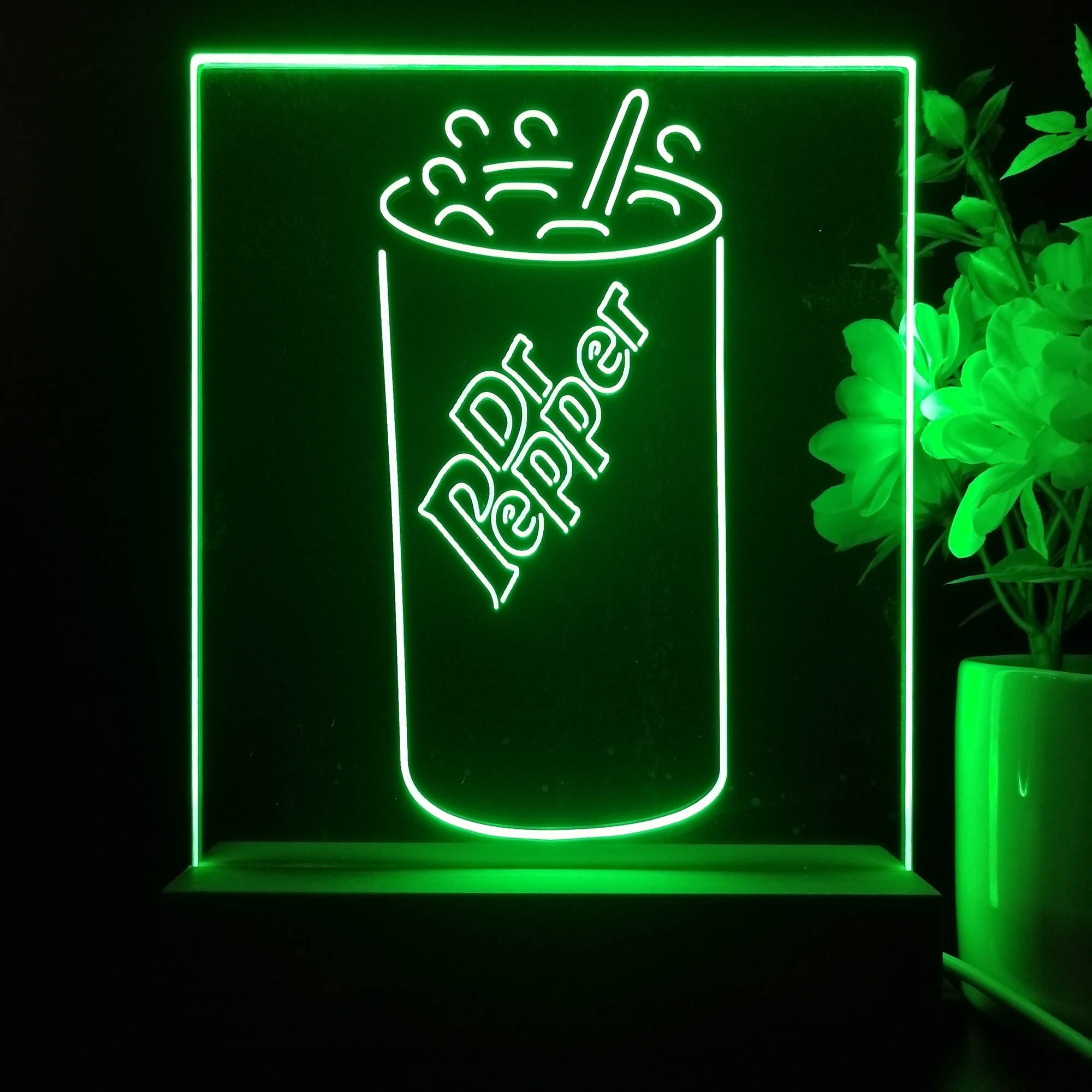 Dr Pepper Cup Night Light Neon Pub Bar Lamp