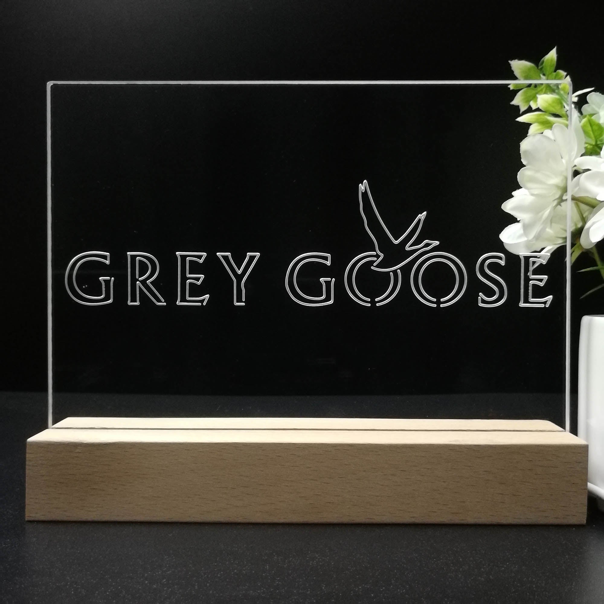 Grey Goose Simple Logo Neon Sign Pub Bar Decor Lamp
