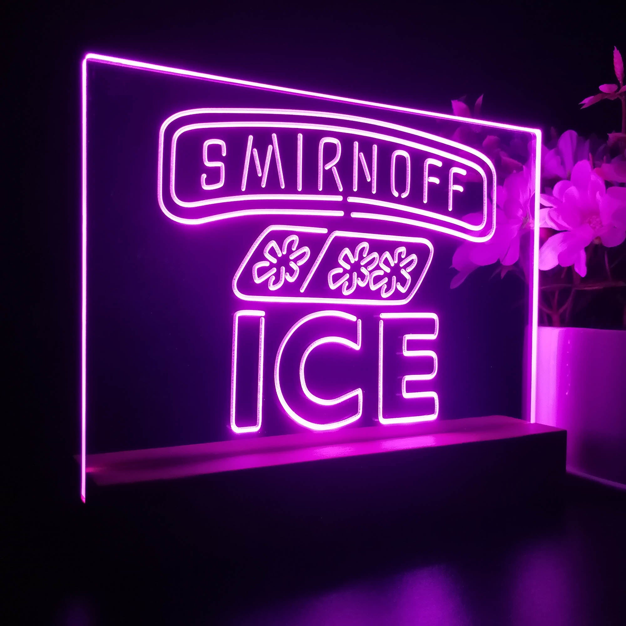 Smirnoff Ice Beverages Neon Sign Pub Bar Decor Lamp