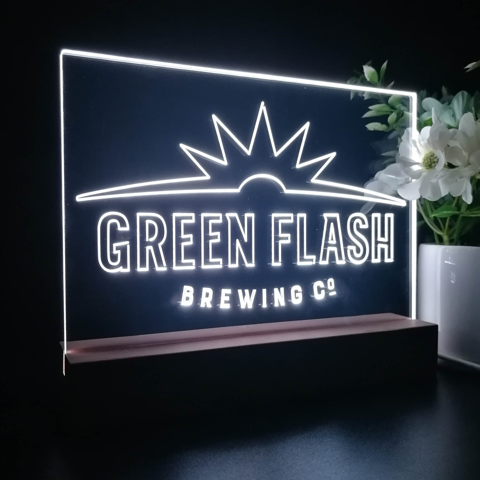 Green Flash Brewing Co. Neon Sign Pub Bar Decor Lamp