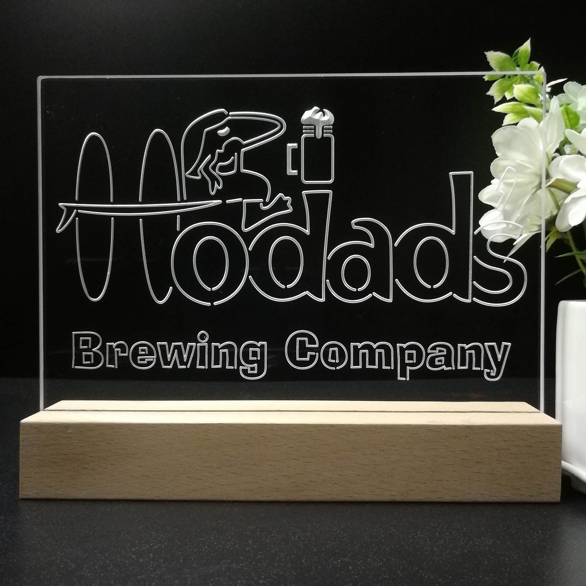 Hodad's Brewing Co. Neon Sign Pub Bar Decor Lamp