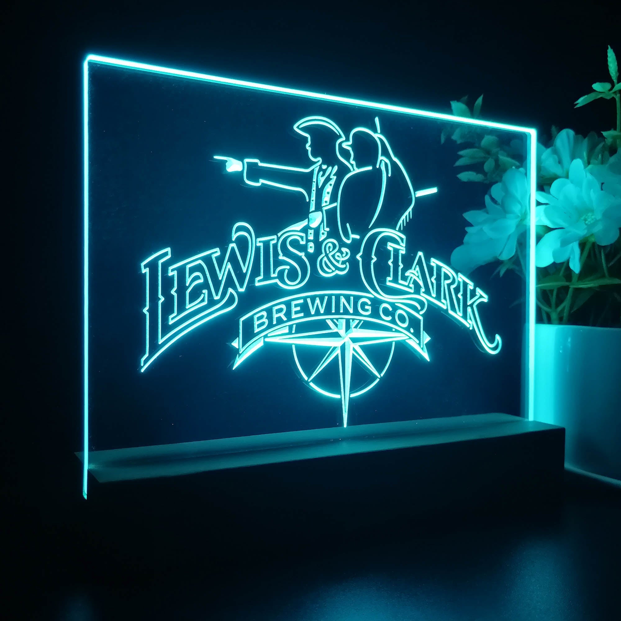 Lewis & Clark Brewing Co. Neon Sign Pub Bar Decor Lamp