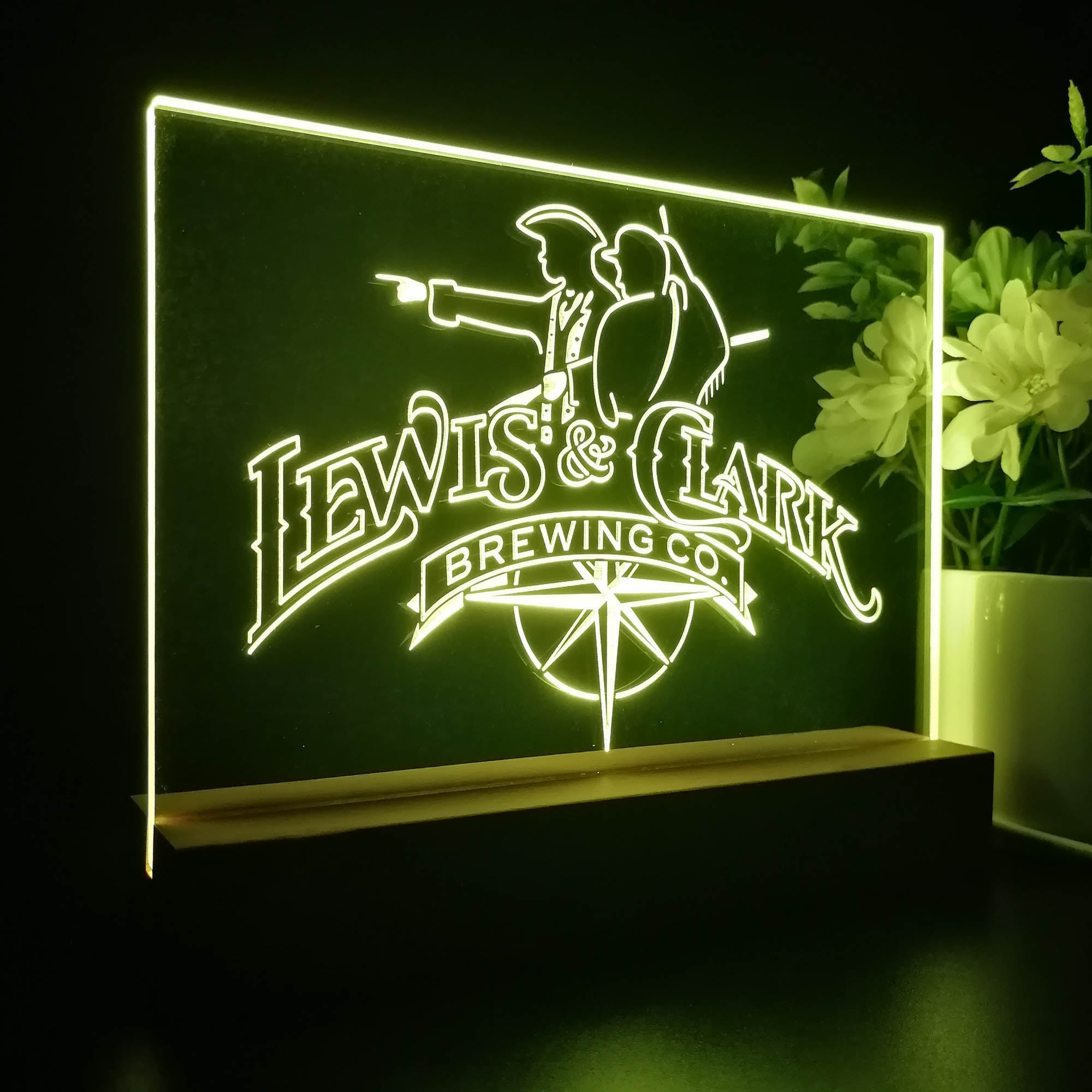 Lewis & Clark Brewing Co. Neon Sign Pub Bar Decor Lamp