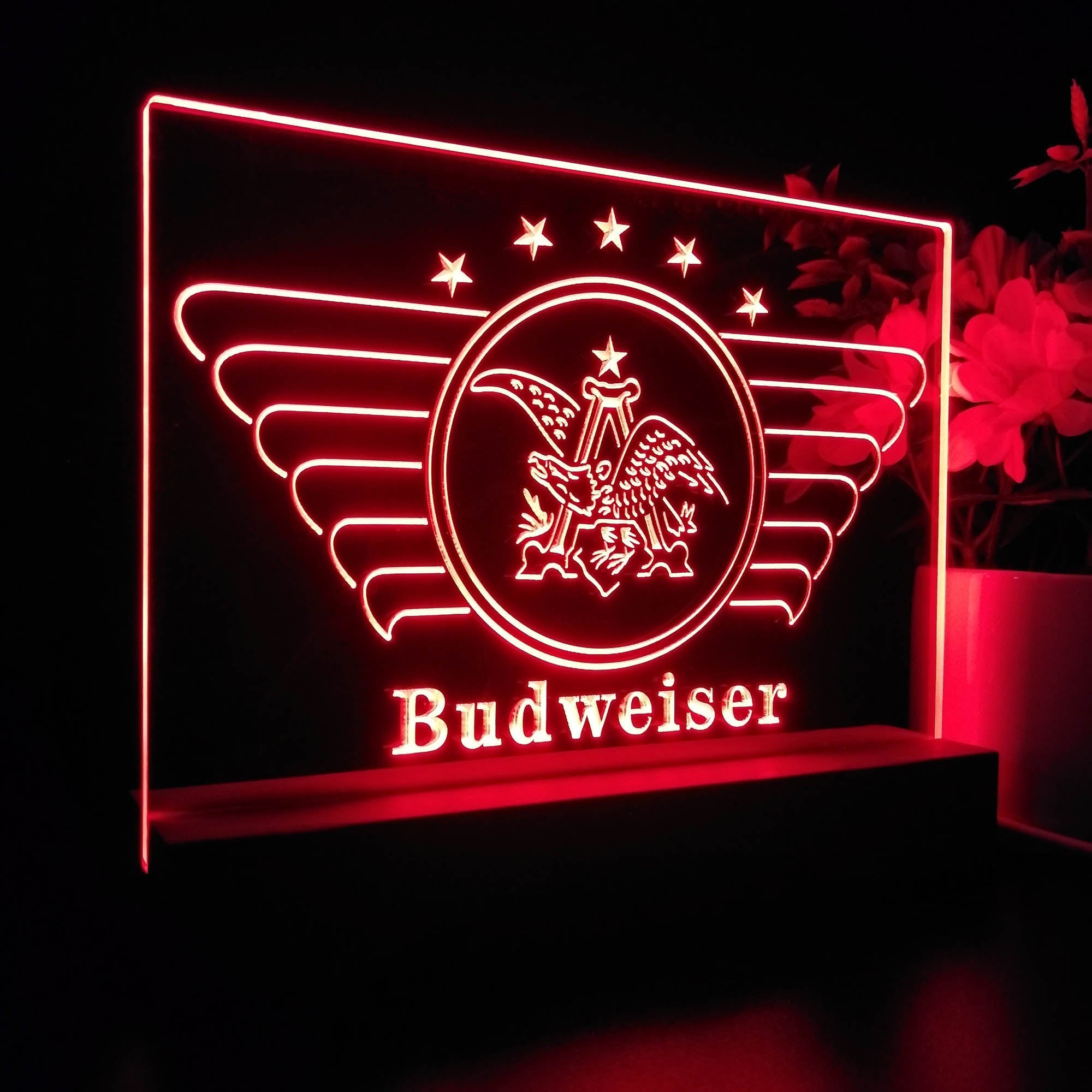 Budweiser Beer Vintage Eagle Logo Neon Sign Pub Bar Decor Lamp