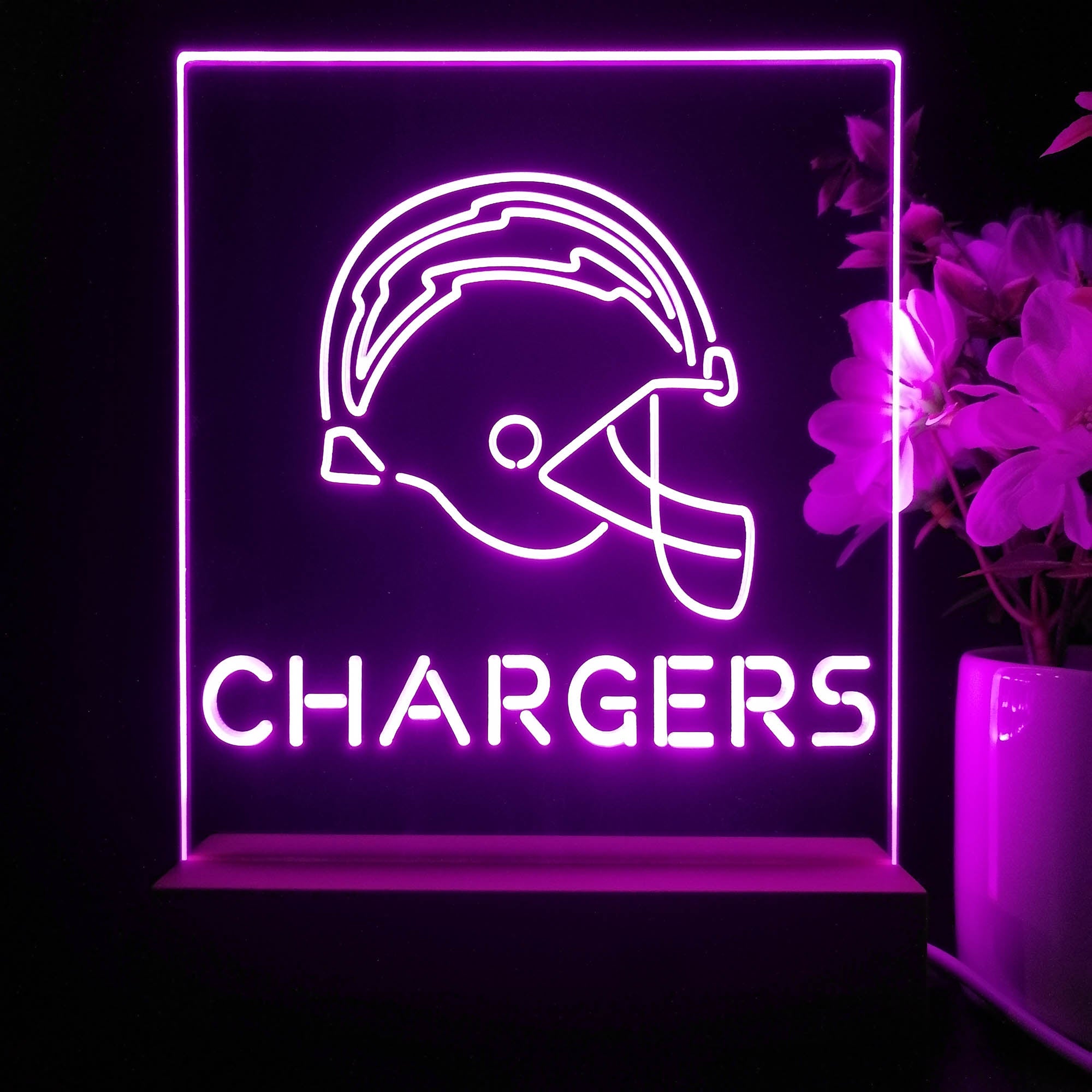 Los Angeles Chargers Football Bar Decor Neon Sign Table Top Lamp