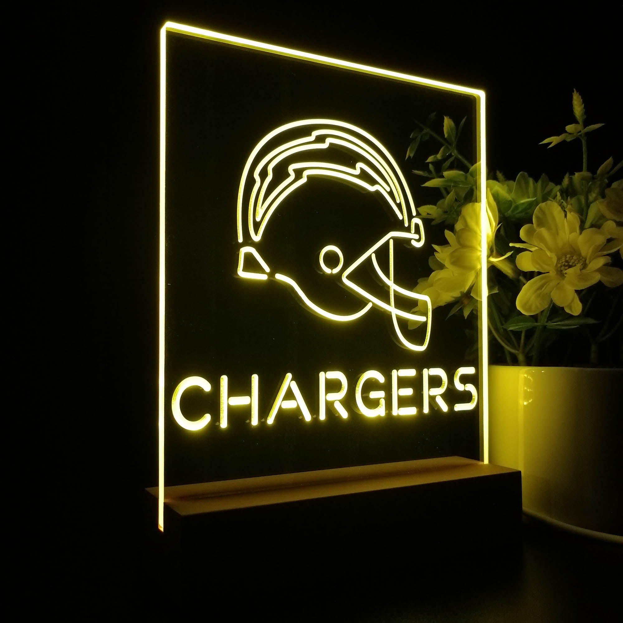 Los Angeles Chargers Football Bar Decor Neon Sign Table Top Lamp