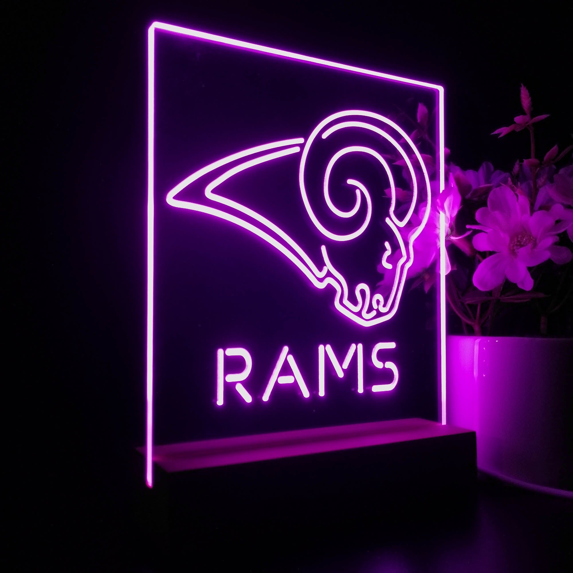 Los Angeles Rams Football Bar Neon Sign Table Top Lamp