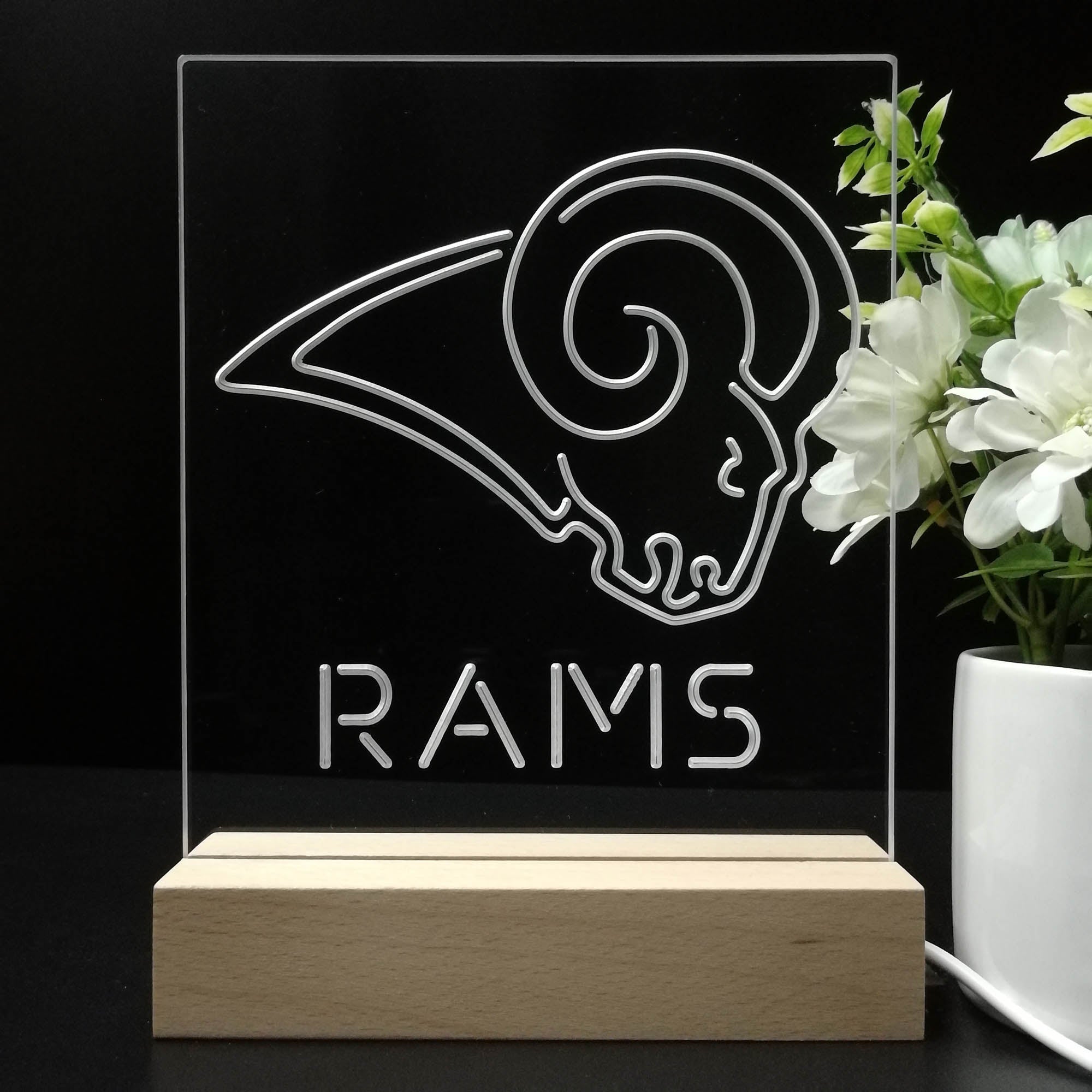 Los Angeles Rams Football Bar Neon Sign Table Top Lamp