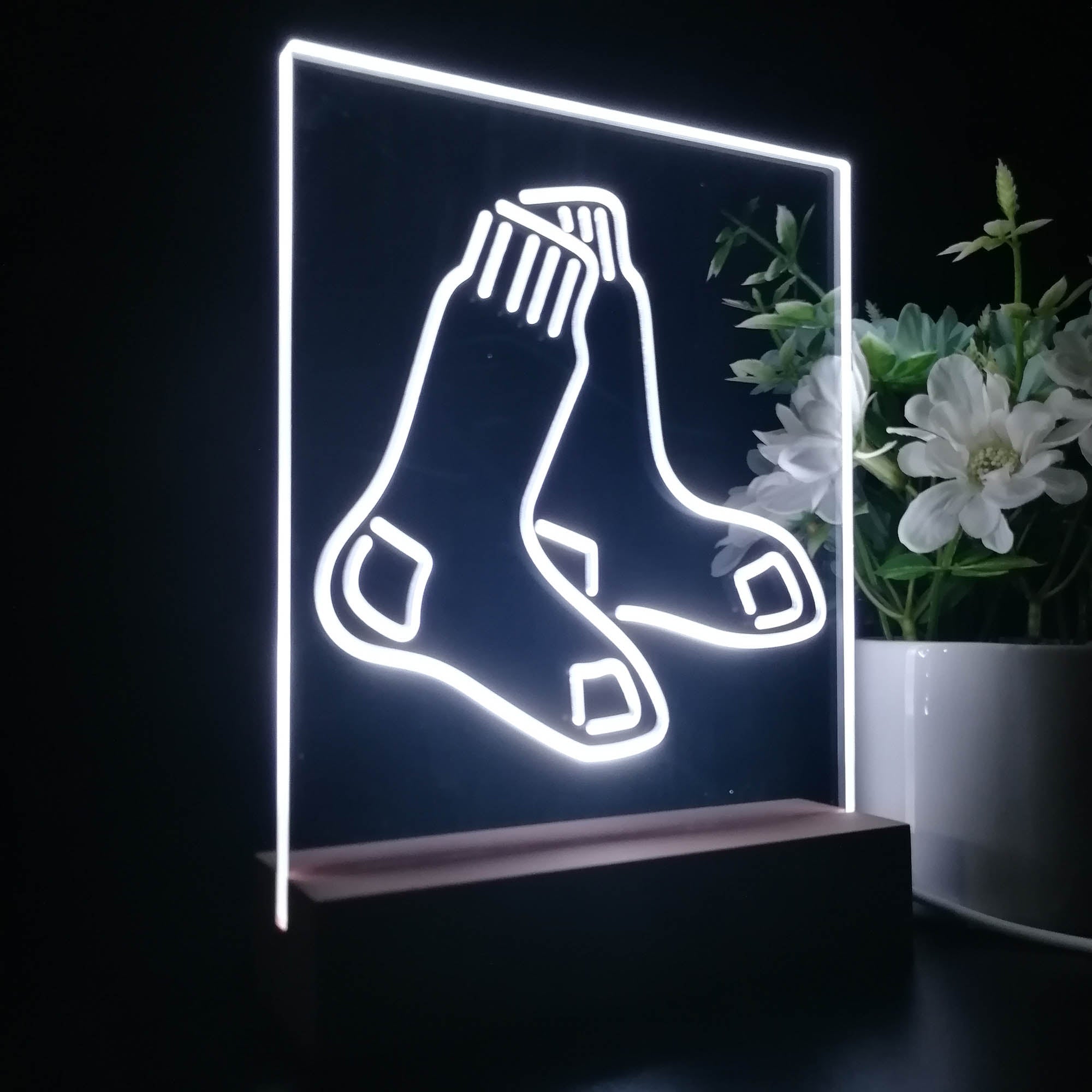 Boston Red Sox Neon Sign Table Top Lamp