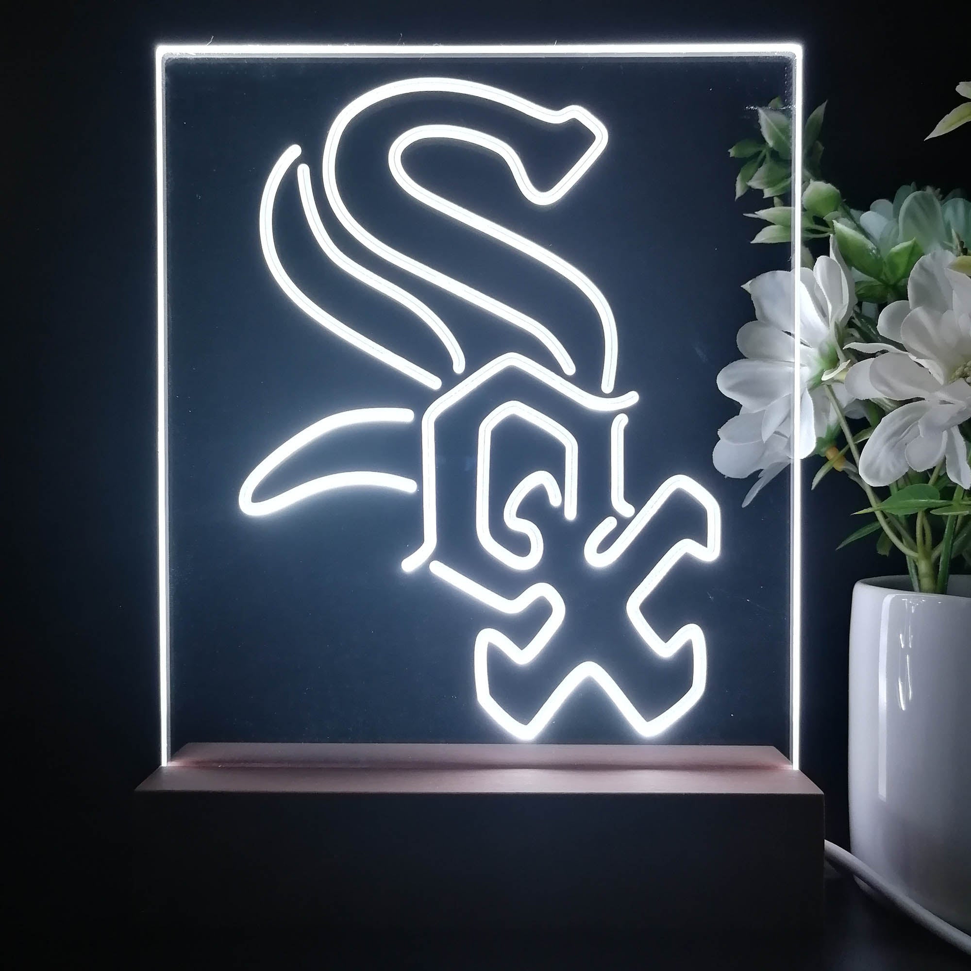 Chicago White Sox Neon Sign Table Top Lamp