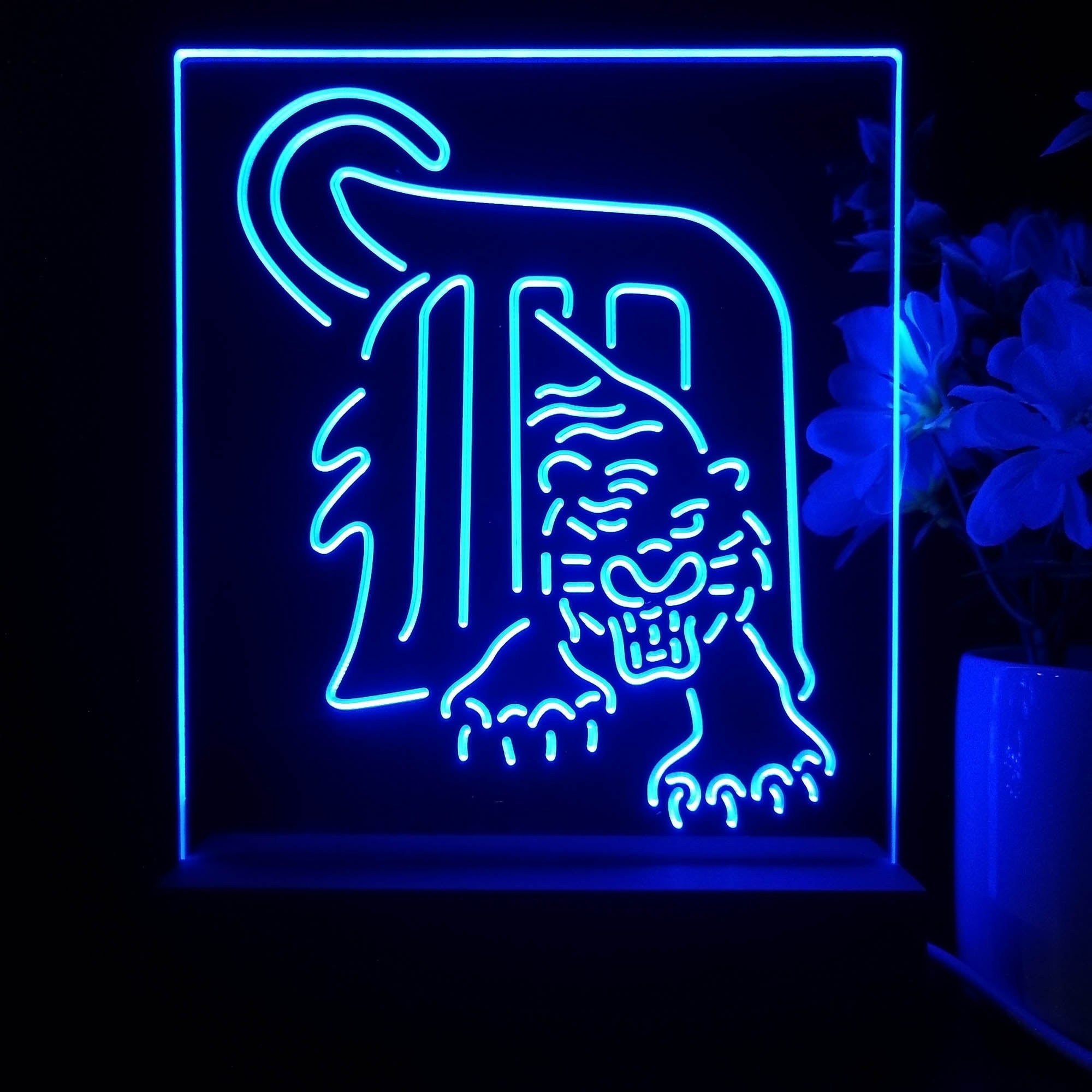 Detroit Tigers Neon Sign Table Top Lamp