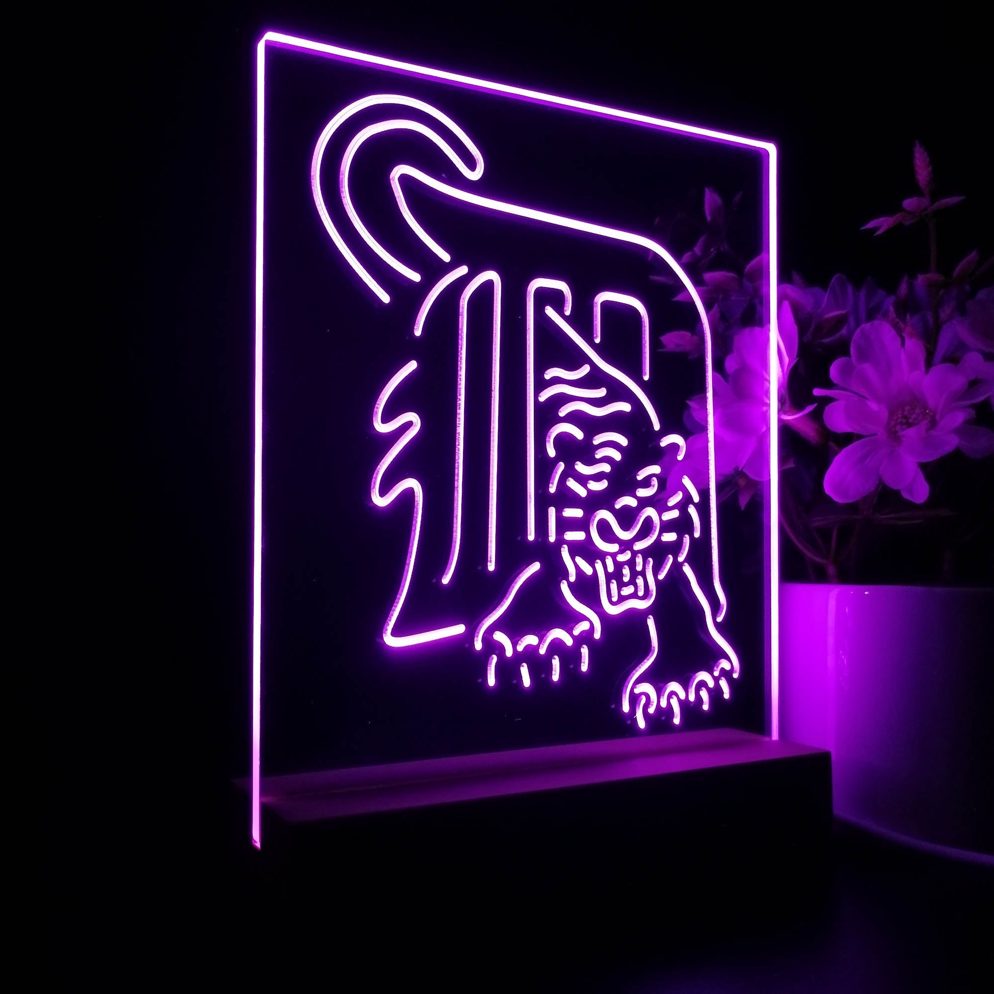 Detroit Tigers Neon Sign Table Top Lamp