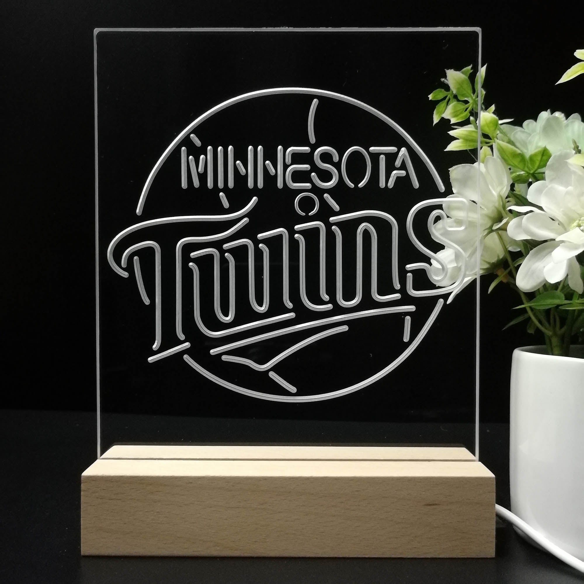 Minnesota Twins Neon Sign Table Top Lamp