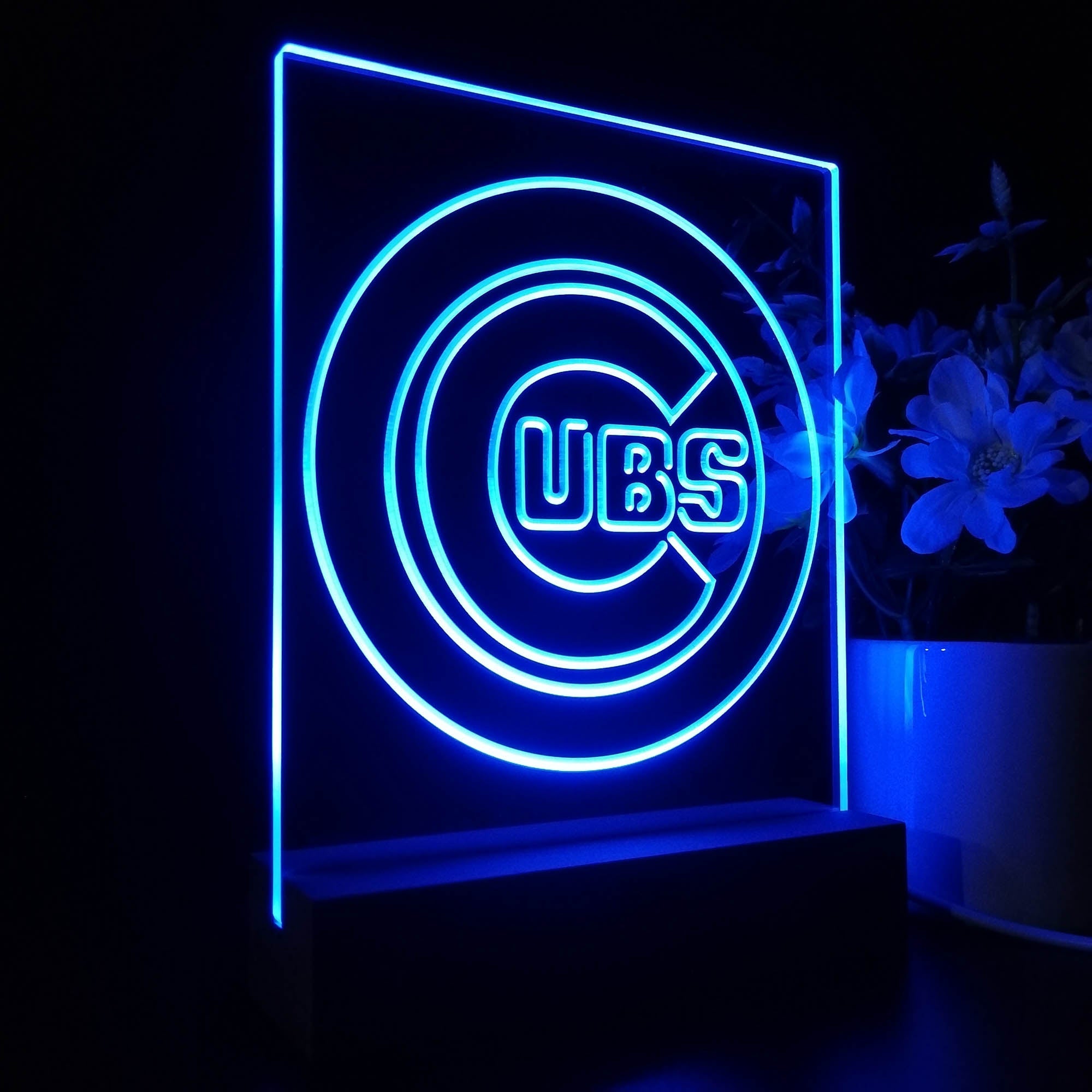 Chicago Cubs Neon Sign Table Top Lamp