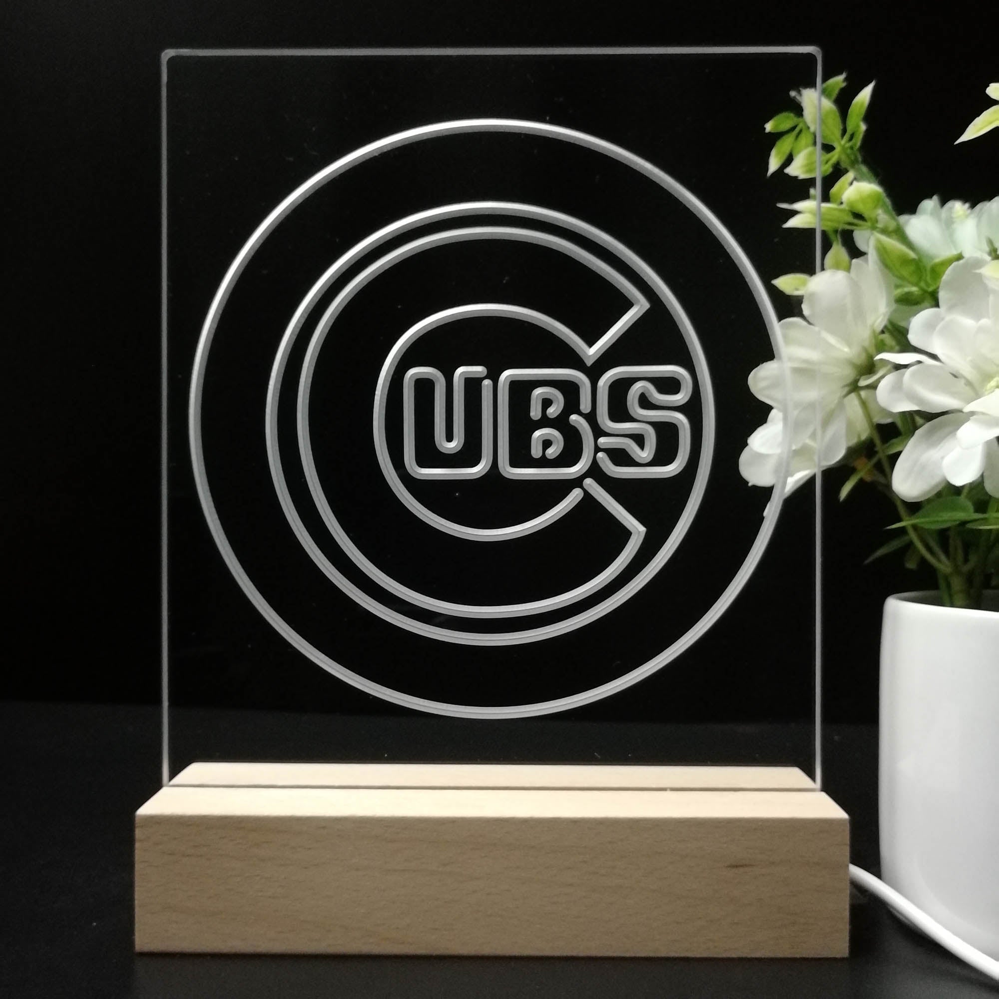 Chicago Cubs Neon Sign Table Top Lamp