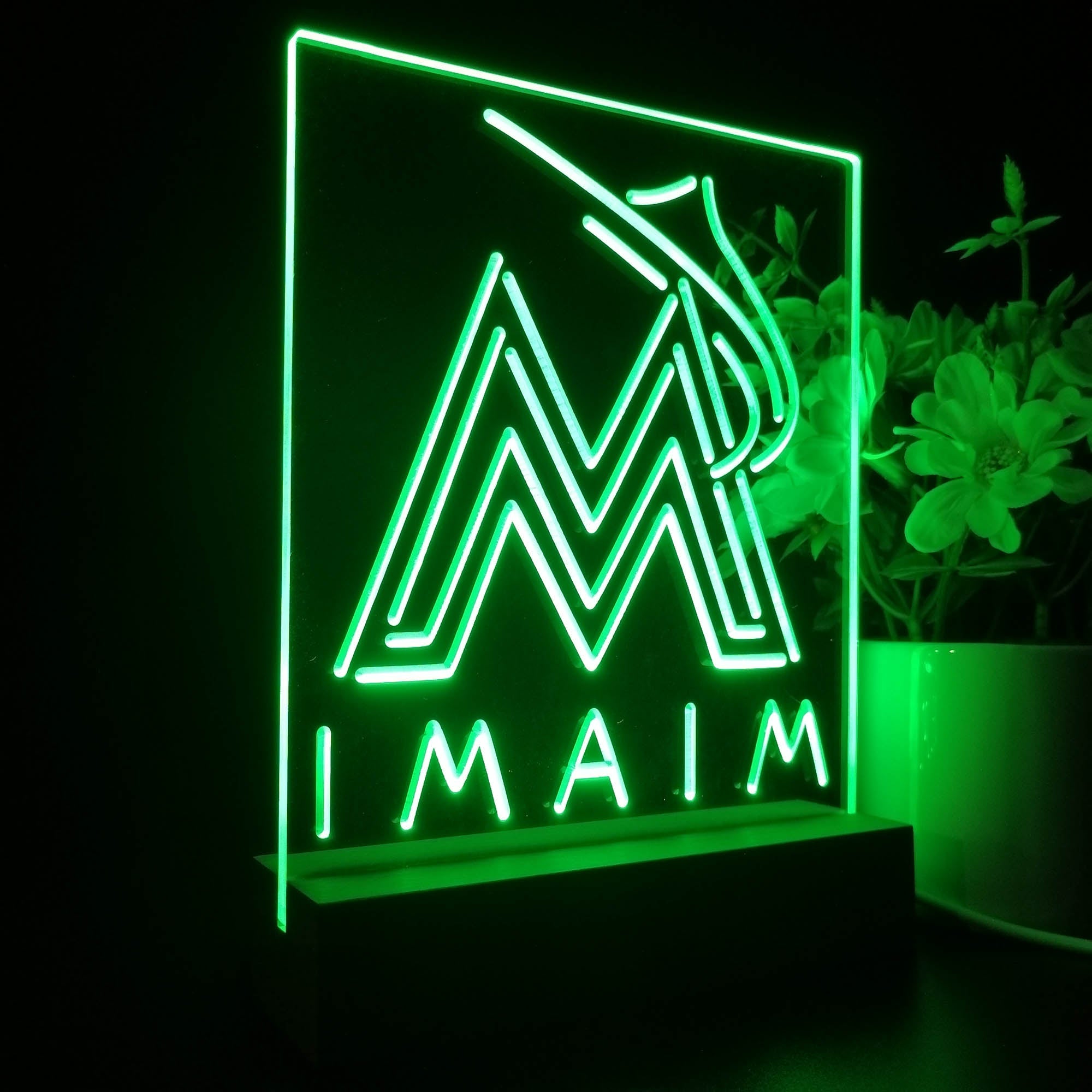 Florida Marlins Neon Sign Table Top Lamp