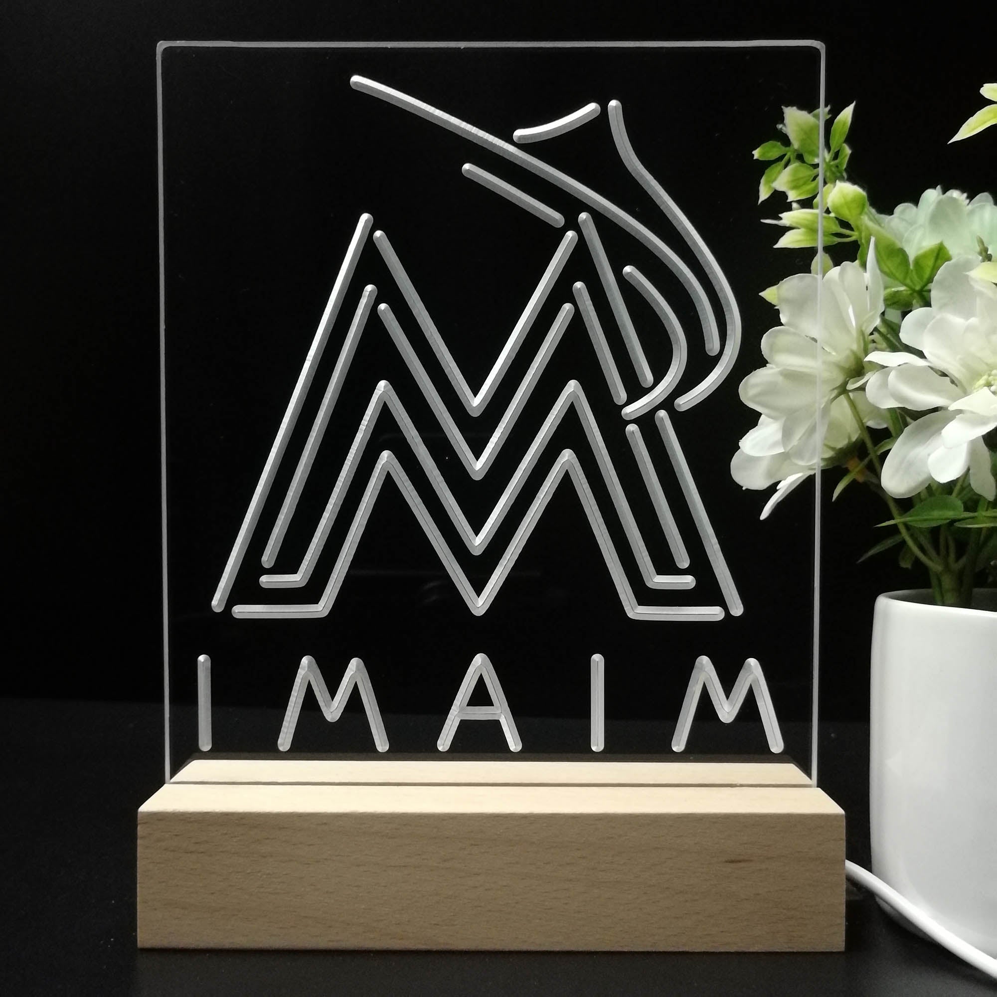 Florida Marlins Neon Sign Table Top Lamp