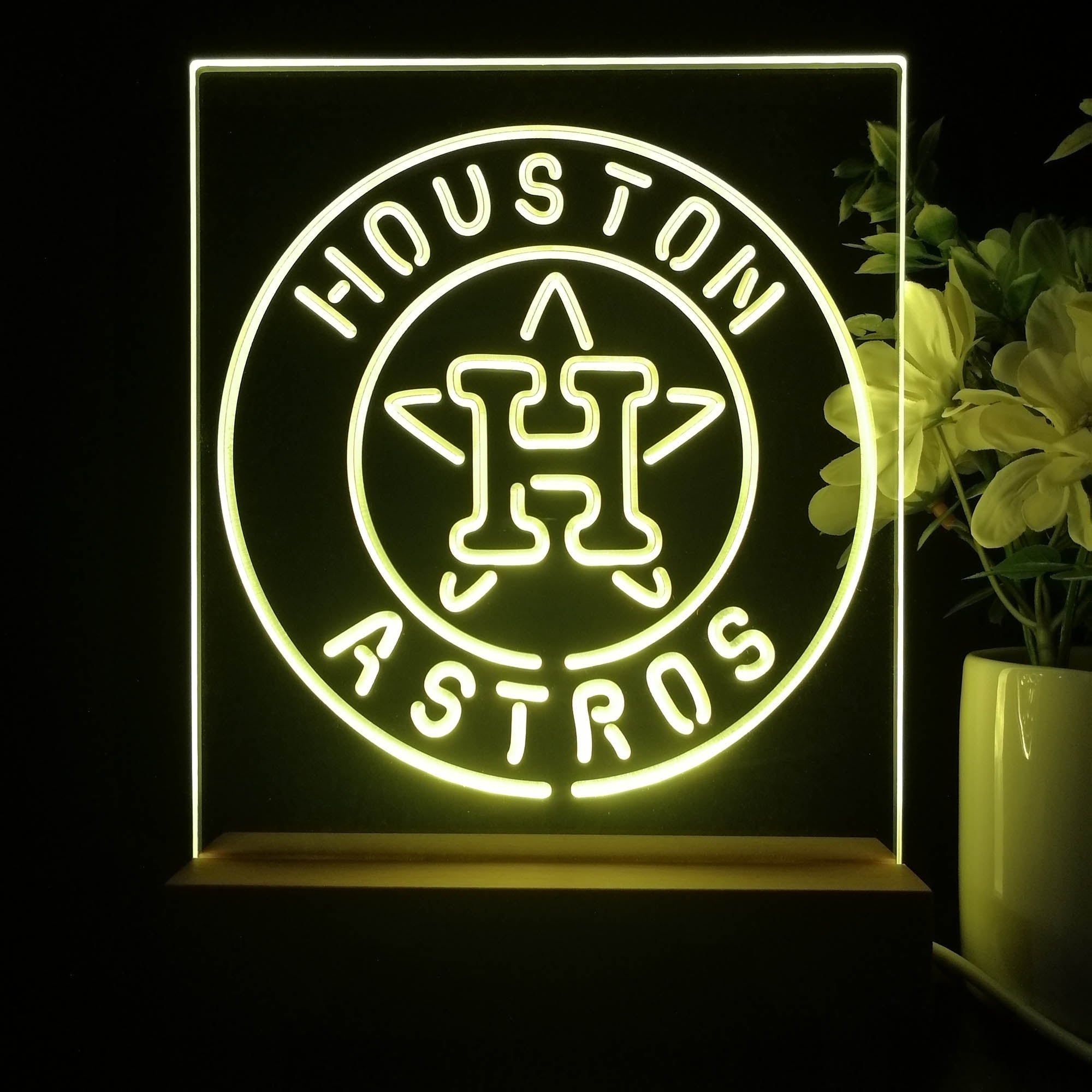 Houston Astros Neon Sign Table Top Lamp