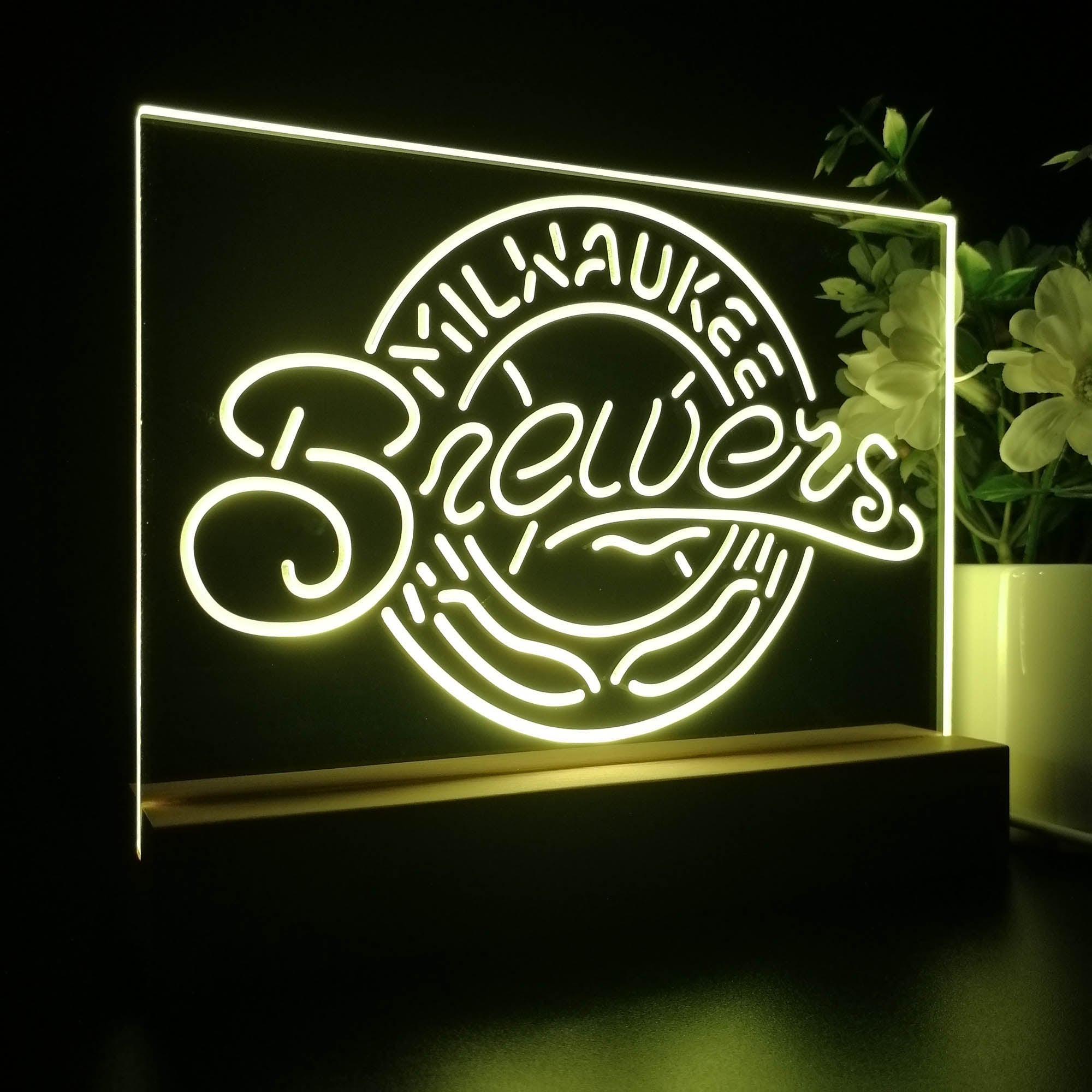 Milwaukee Brewers Neon Sign Pub Bar Lamp