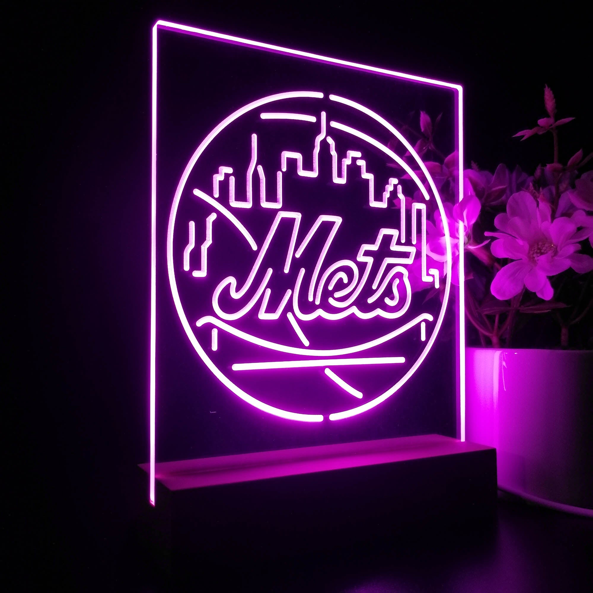 New York Mets Neon Sign Table Top Lamp